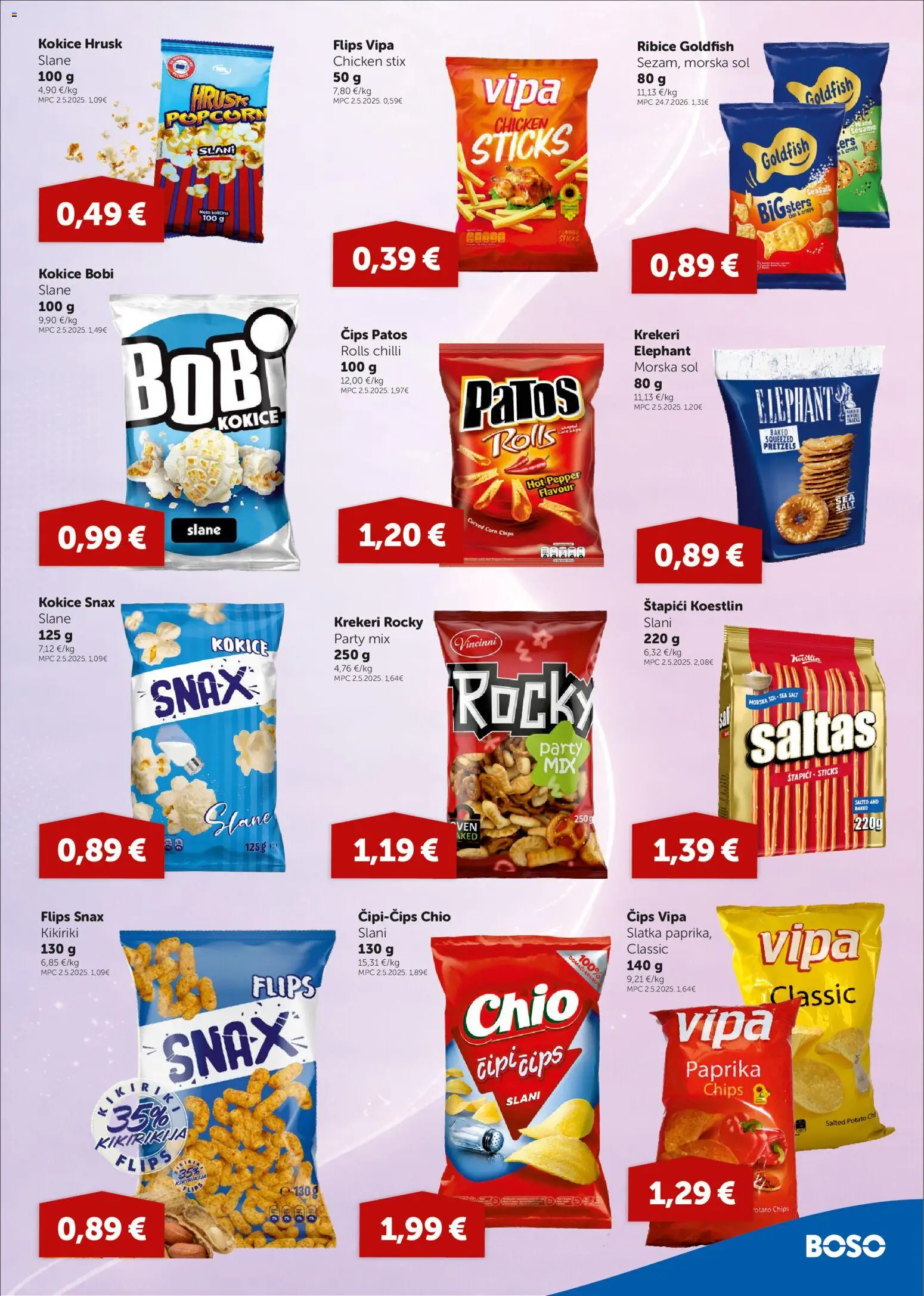 Boso katalog | vrijedi od 08.10.2026 | Stranica: 9 | Proizvodi: Čips, Sol, Štapići, Bobi