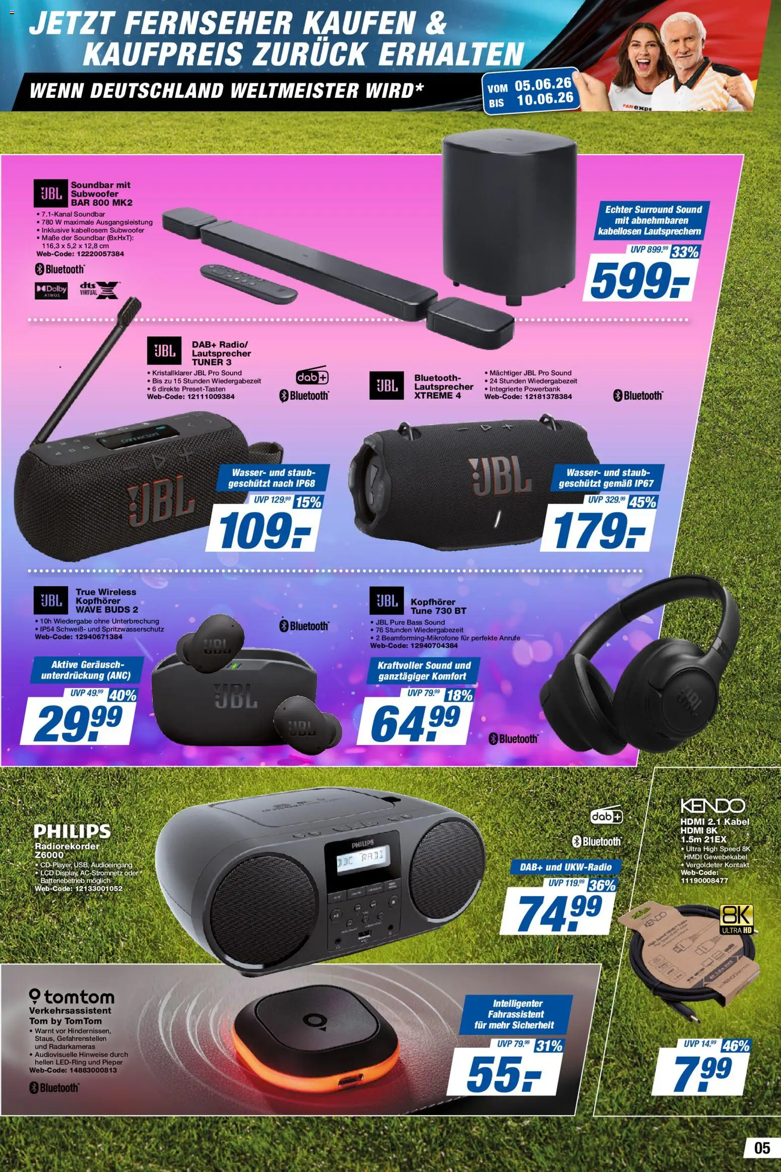 Expert Prospekt – gültig ab 05.06.2026 | Seite: 5 | Produkte: Soundbar, Powerbank, Fernseher, Kopfhörer