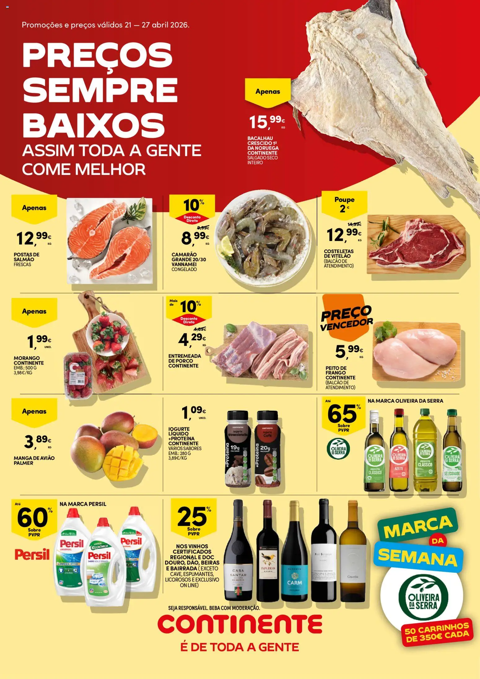 Continente folheto │ válido de 21.04.2026 | Página: 1 | Produtos: Bacalhau, Peito de frango, Persil, Proteina