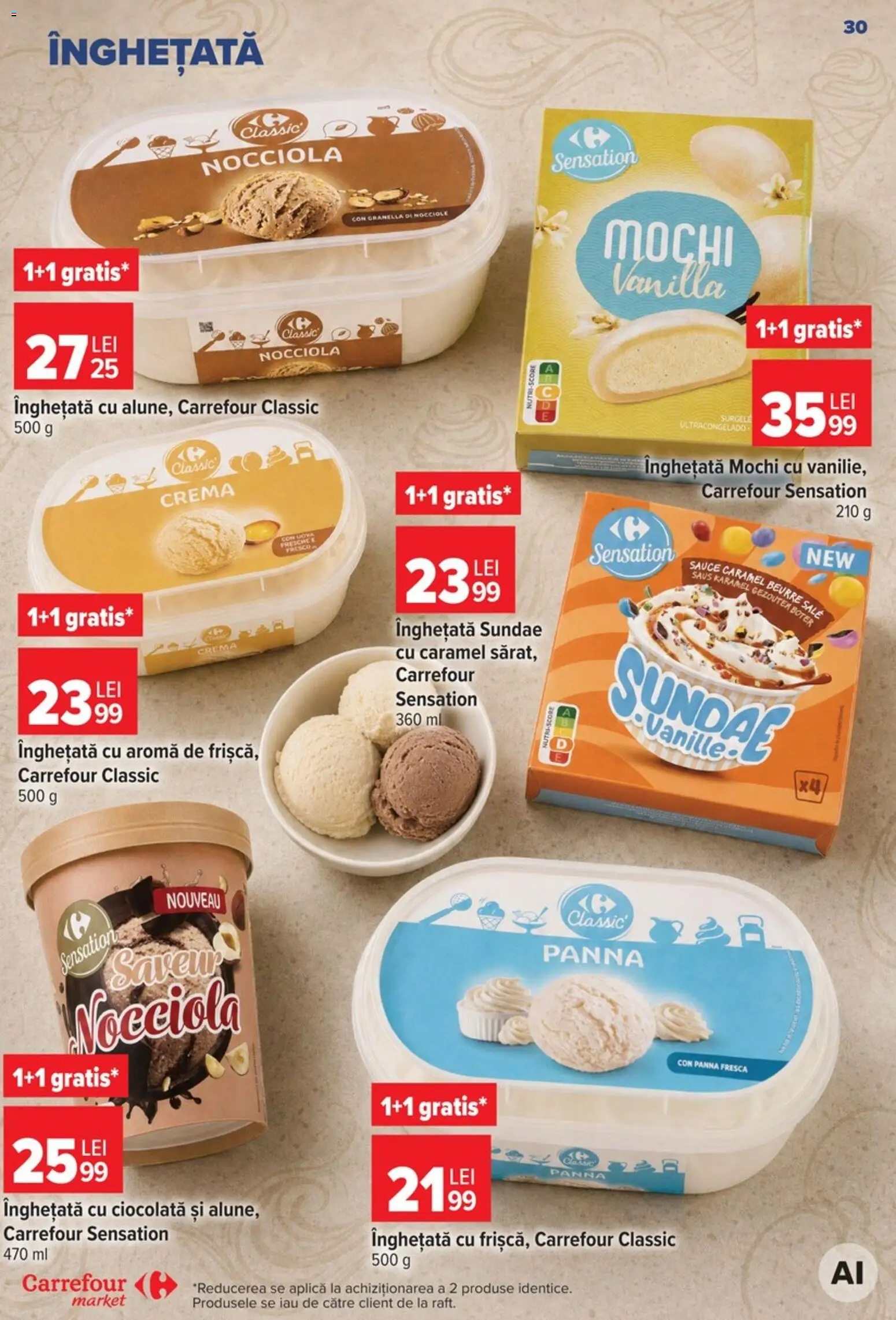 Noul catalog Carrefour – valabil de la 09.09.2026 | Pagină: 30 | Produse: Carrefour Classic, Aplică, Cremă, Ciocolată