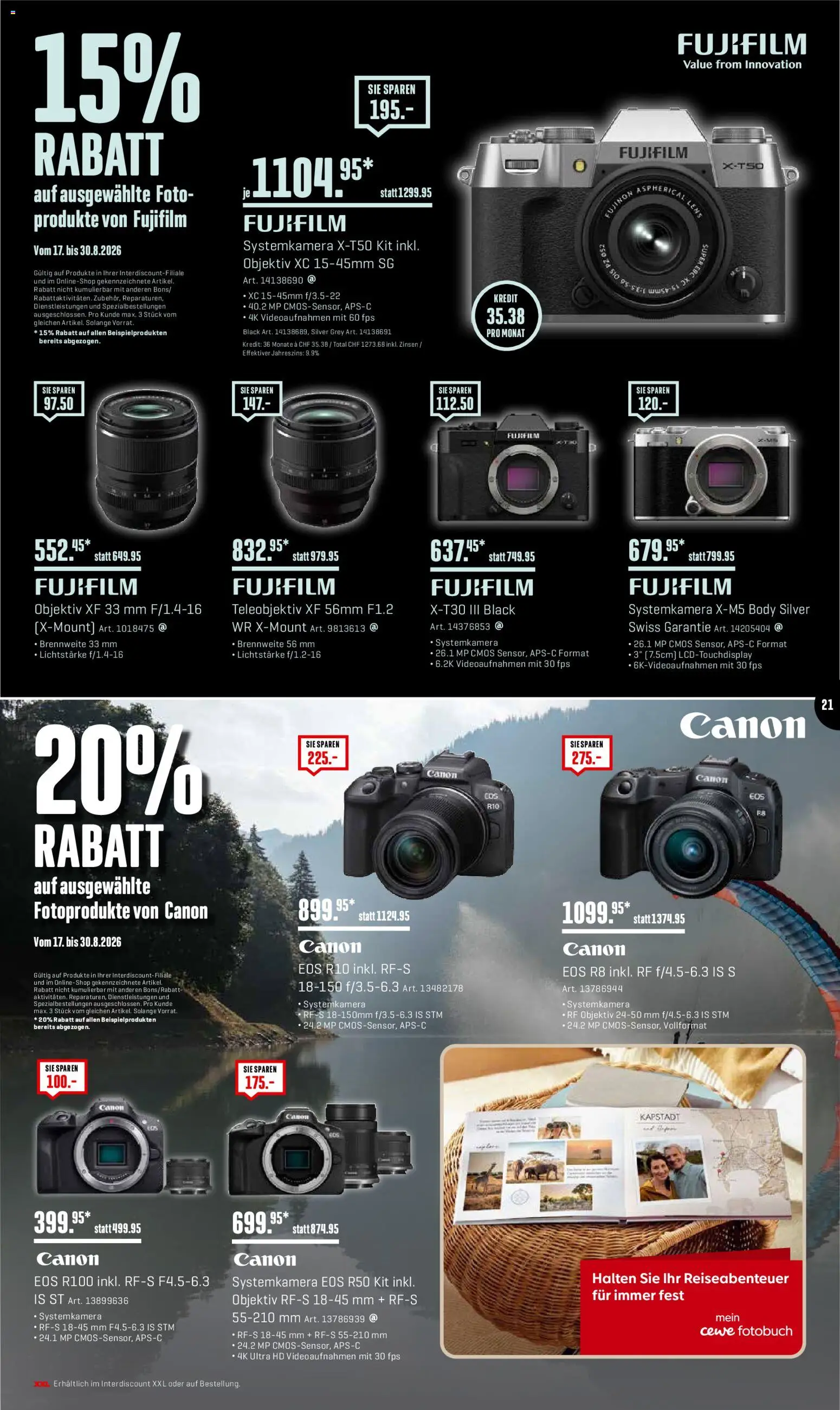 Interdiscount aktionen – gültig ab 17.08.2026 | Seite: 21 | Produkte: Systemkamera, Objektiv