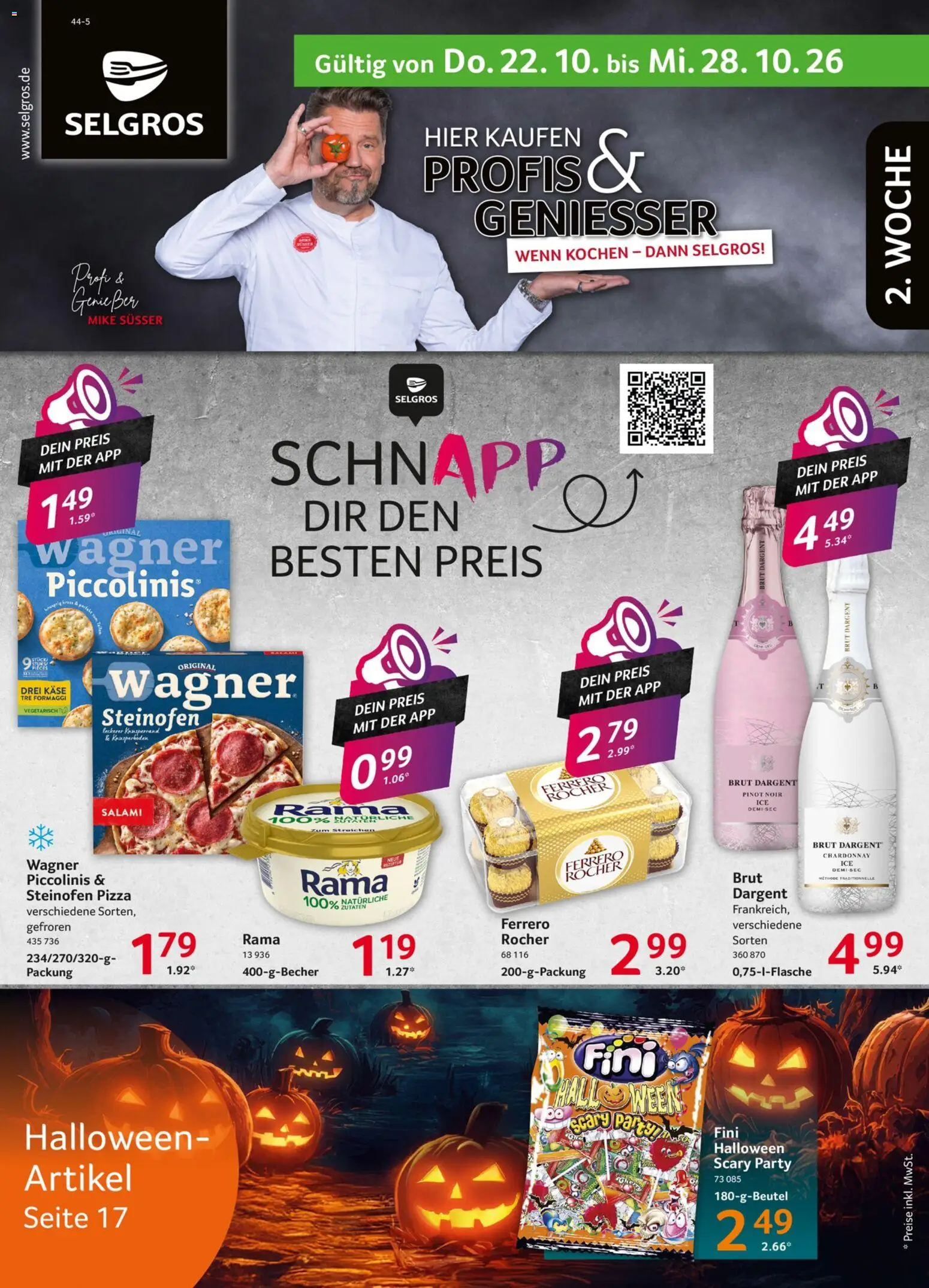 Selgros Prospekt – gültig ab 22.10.2026 | Seite: 1 | Produkte: Käse, Brut dargent, Salami, Pizza