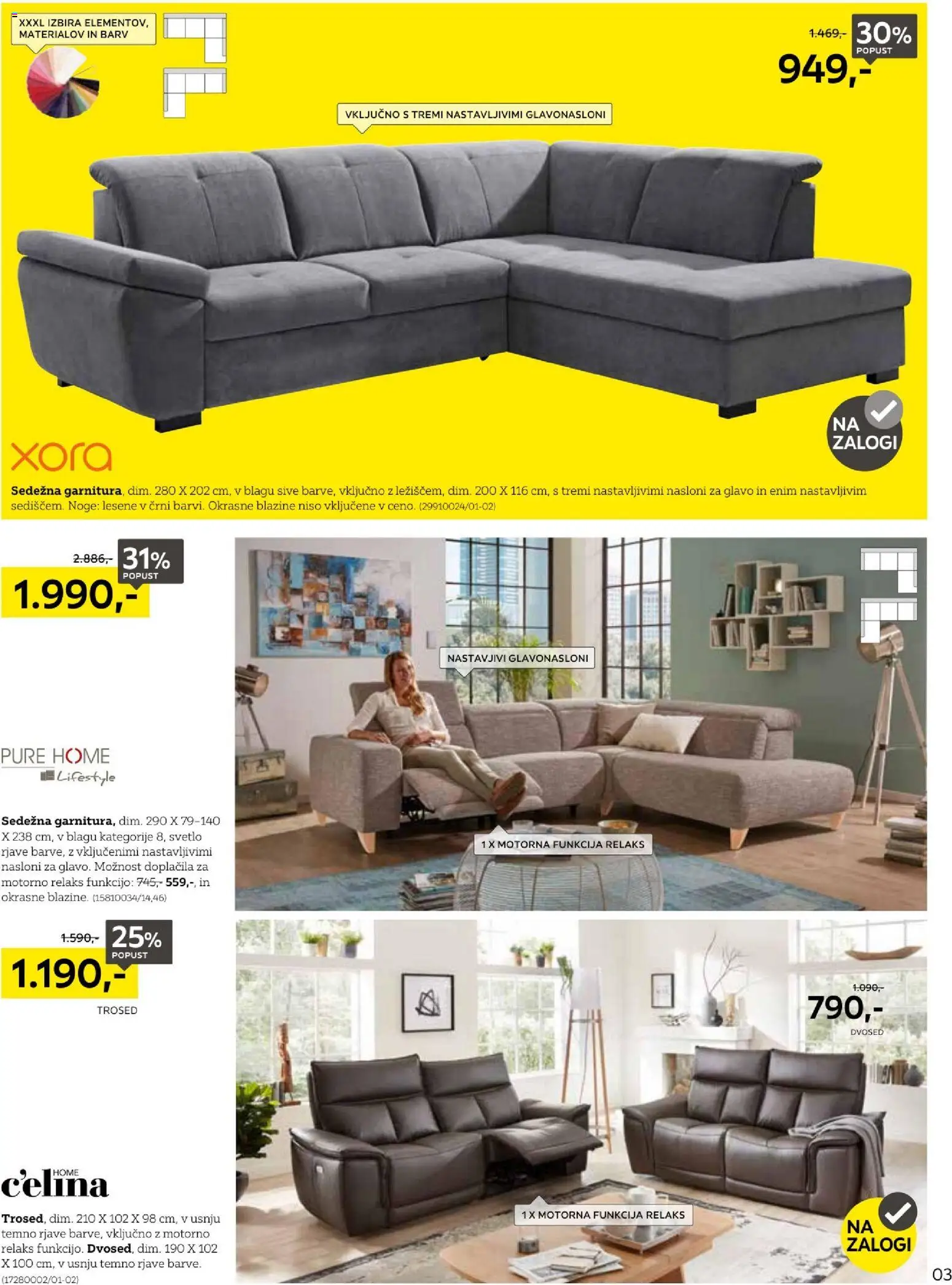 Novi XXXL Lesnina katalog ponudbe – veljaven od 04.05.2026 | Stran: 3 | Izdelki: Trosed, Dvosed