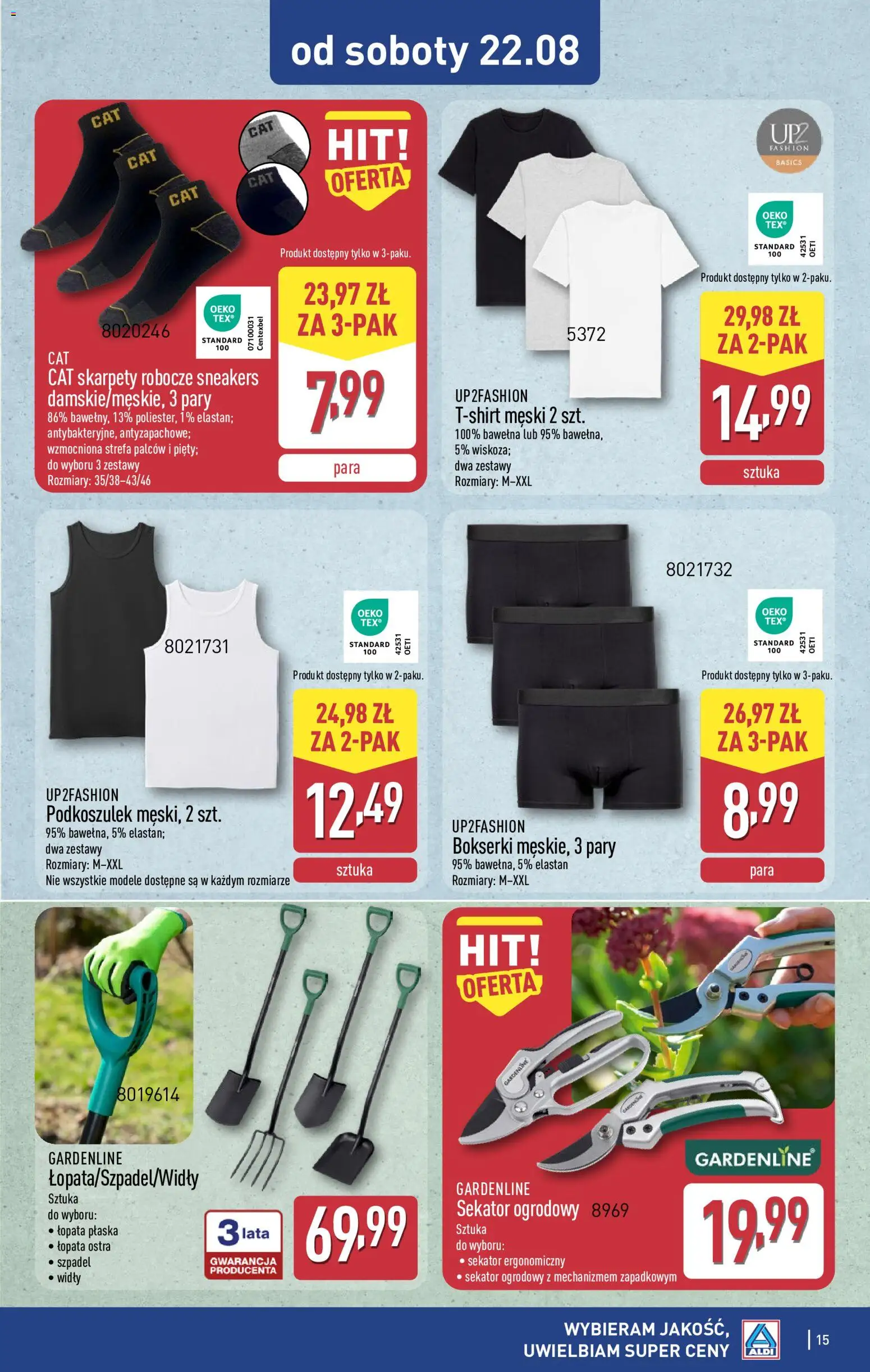 Aldi Polsko leták - Ostatnie sztuki w wybranych sklepach od 18.08.2026 | Strana: 15 | Produkty: Lopata