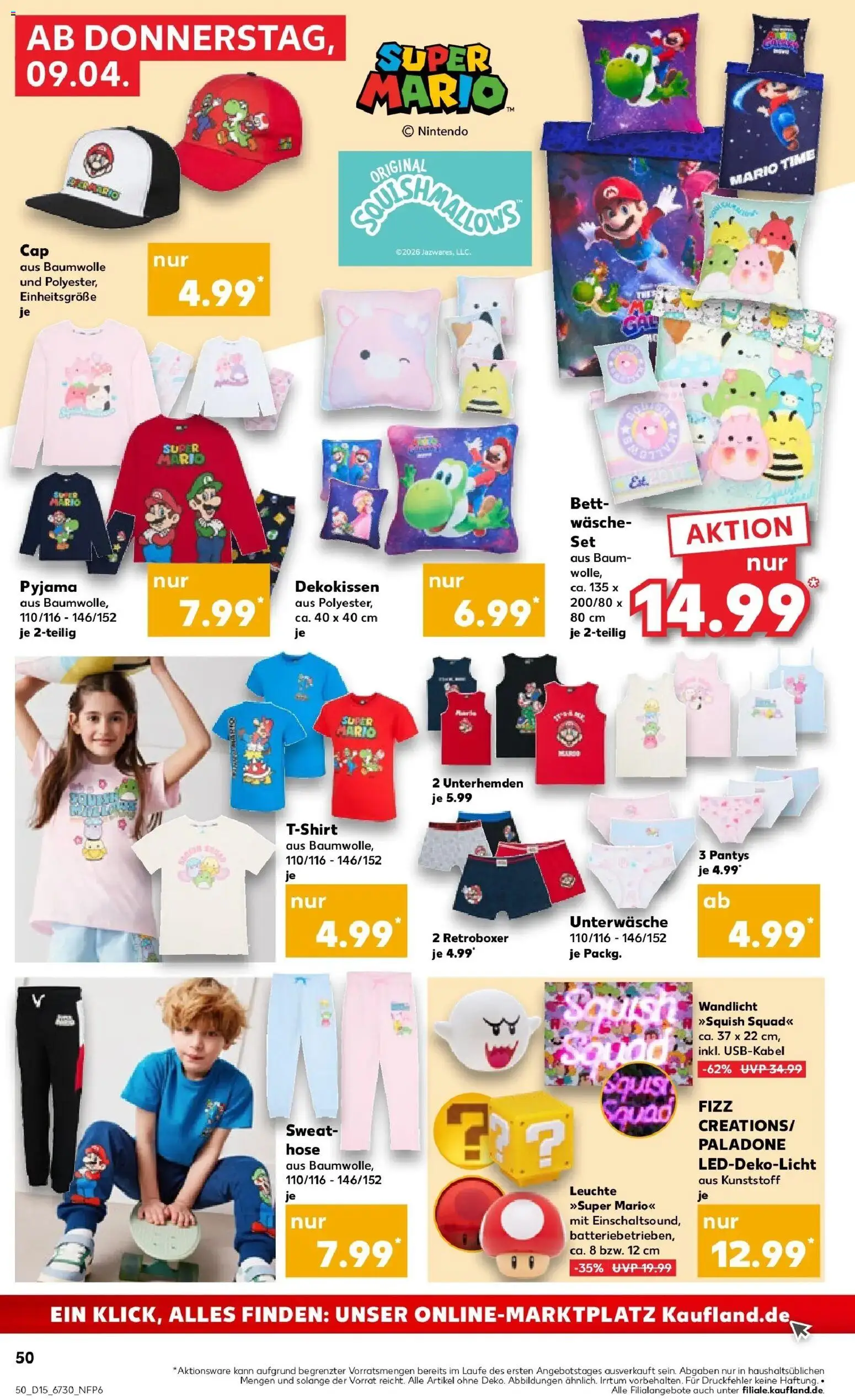 Kaufland Prospekt Zeitz	 – gültig ab 08.04.2026 | Seite: 50 | Produkte: T-Shirt, Bett, Pyjama, Boxer