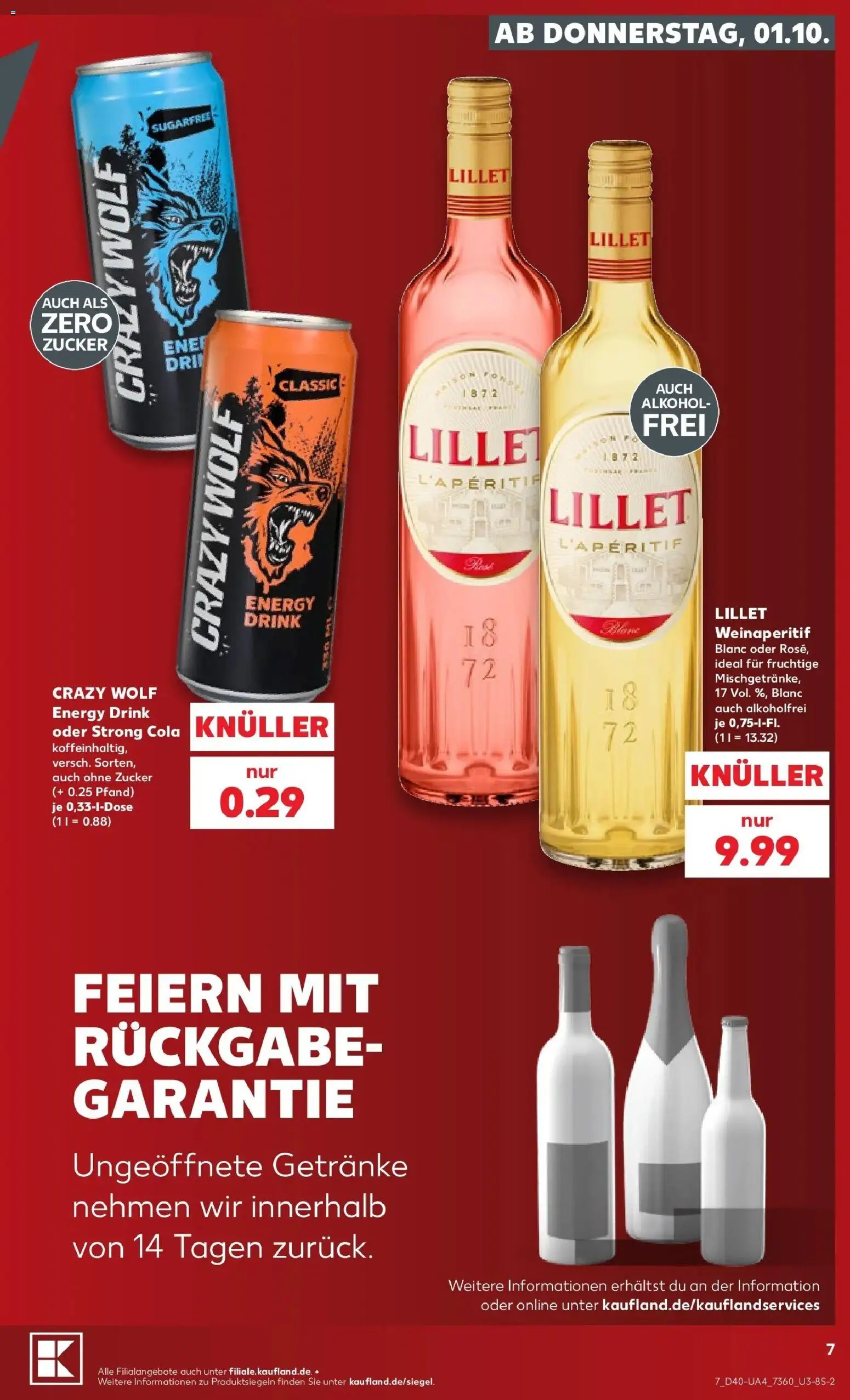 Prospekt Kaufland ab 28.09.2026 » Angebote Online zum Blättern | Seite: 17 | Produkte: Energy, Lillet, Alkohol, Zucker