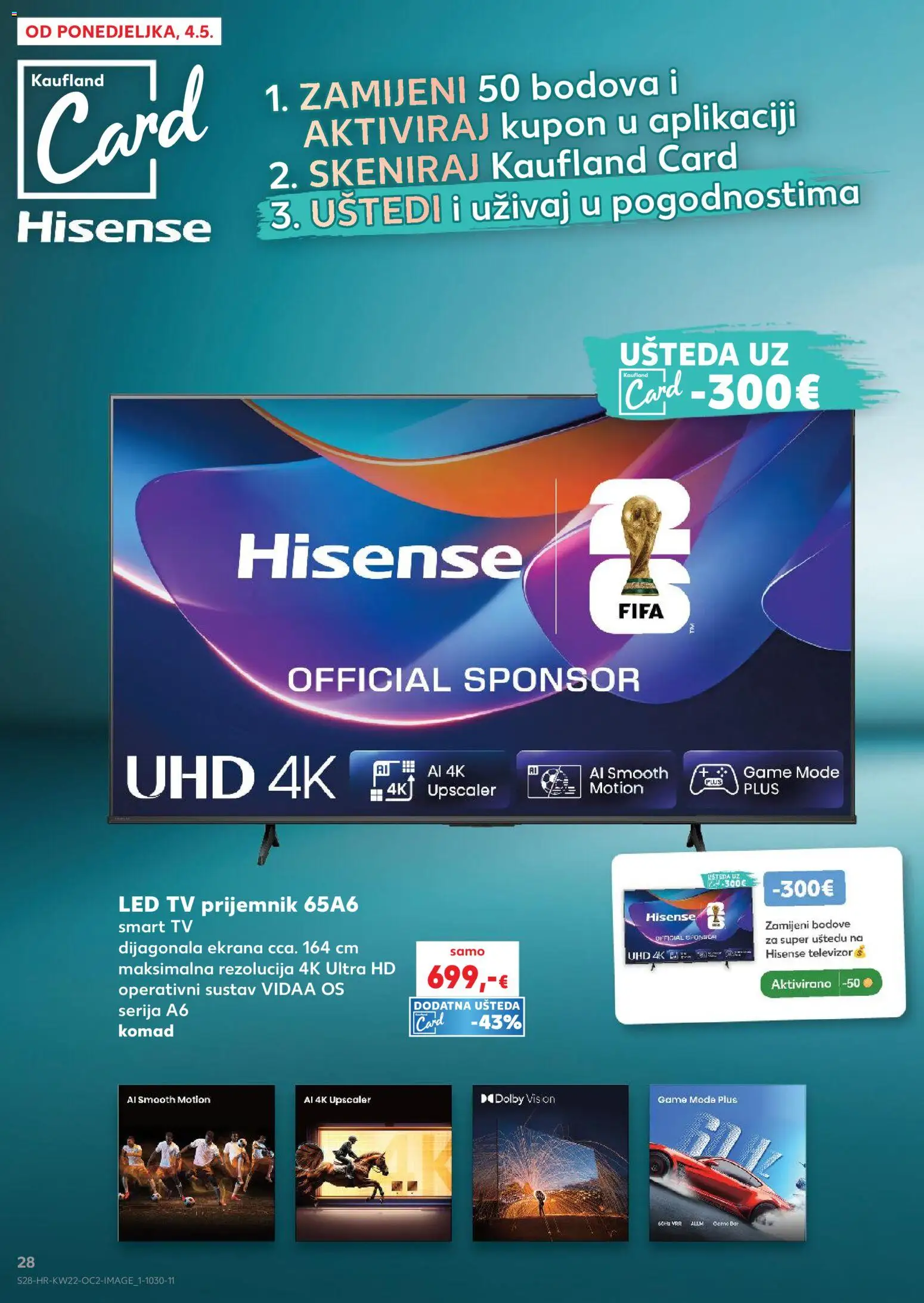 Kaufland HR akciós ujság - amely érvényes a következő dátumtól: 27.05.2026 | Oldal: 28 | Termékek: TV, Smart tv, Bor