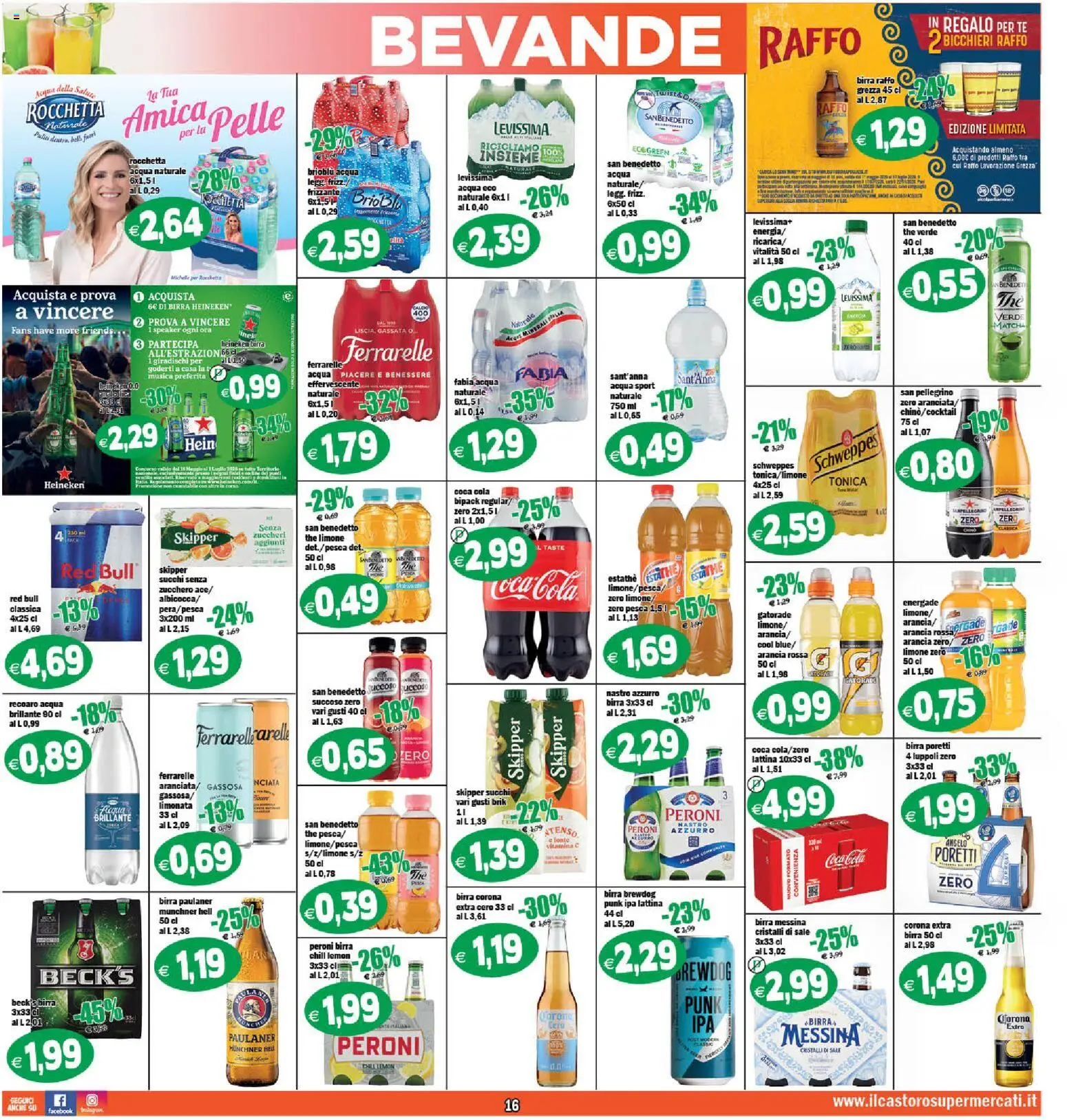Volantino Il Castoro del 20.05.2026 | Pagina: 16 | Prodotti: Birra, Zucchero, The, Heineken
