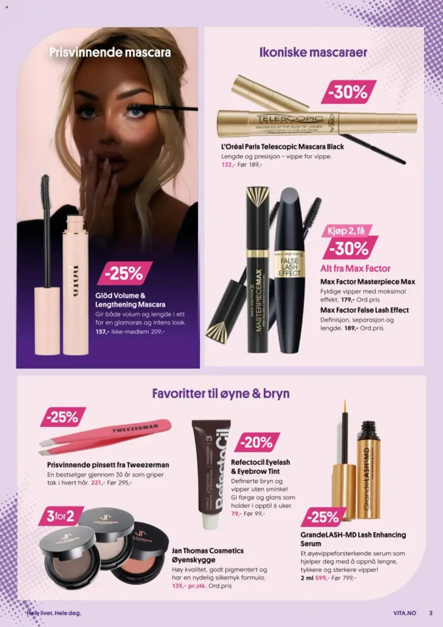 {H1} | Side: 3 | Produkter: Pinsett, Sminke, Mascara, Øyenskygge
