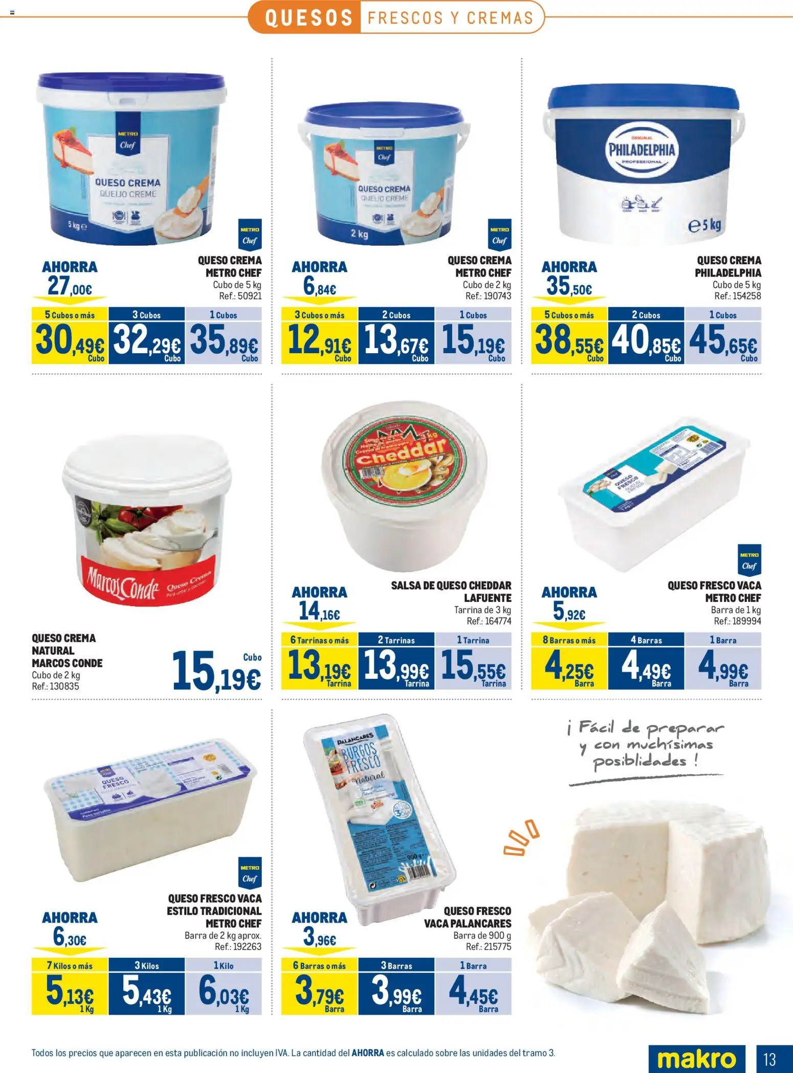 Makro Lácteos │ válido desde el 05/10/2026 | Página: 13 | Productos: Queso, Queso fresco, Crema, Queso crema