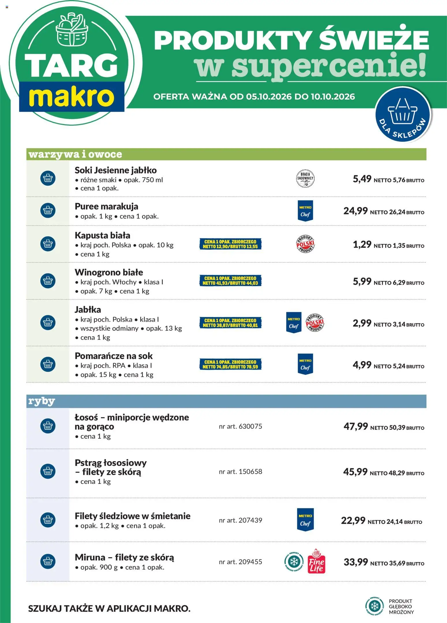 Makro gazetka - Oferta świeża w super cenach od 05.10.2026 | Strona: 6 | Produkty: Pstrąg łososiowy, Łosoś, Pomarańcze, Ryby