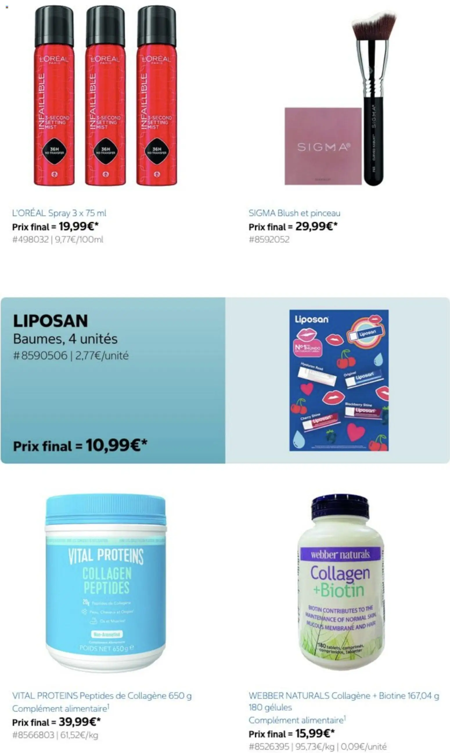 {H1} | Page: 4 | Produits: Poids, Blush, Pinceau, Thé