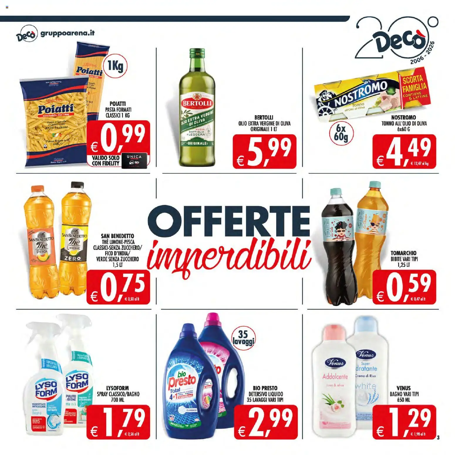 Volantino Decò del 30/06/2026 | Pagina: 3 | Prodotti: Zucchero, Limone, Pasta, Olio extra vergine