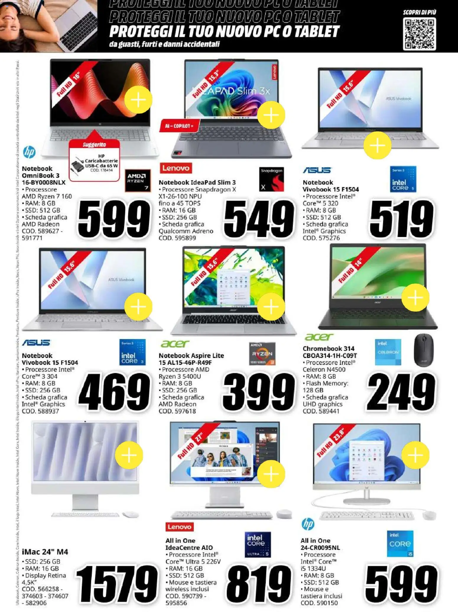 Volantino Media World del 30/10/2026 | Pagina: 11 | Prodotti: Notebook, PC, Tastiera, Caricabatterie