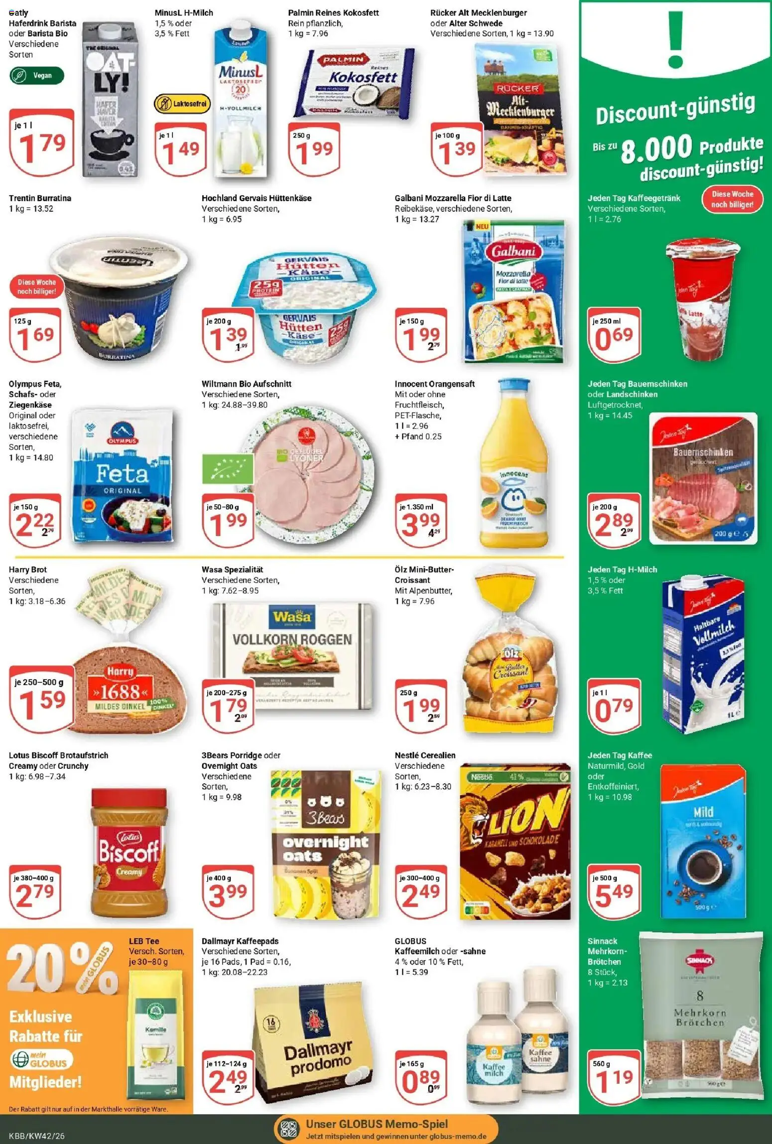 Globus Prospekt Koblenz-Bubenheim (ab 12.10.2026) » Angebote online | Seite: 14 | Produkte: Schokolade, Mozzarella, Dallmayr, Brot