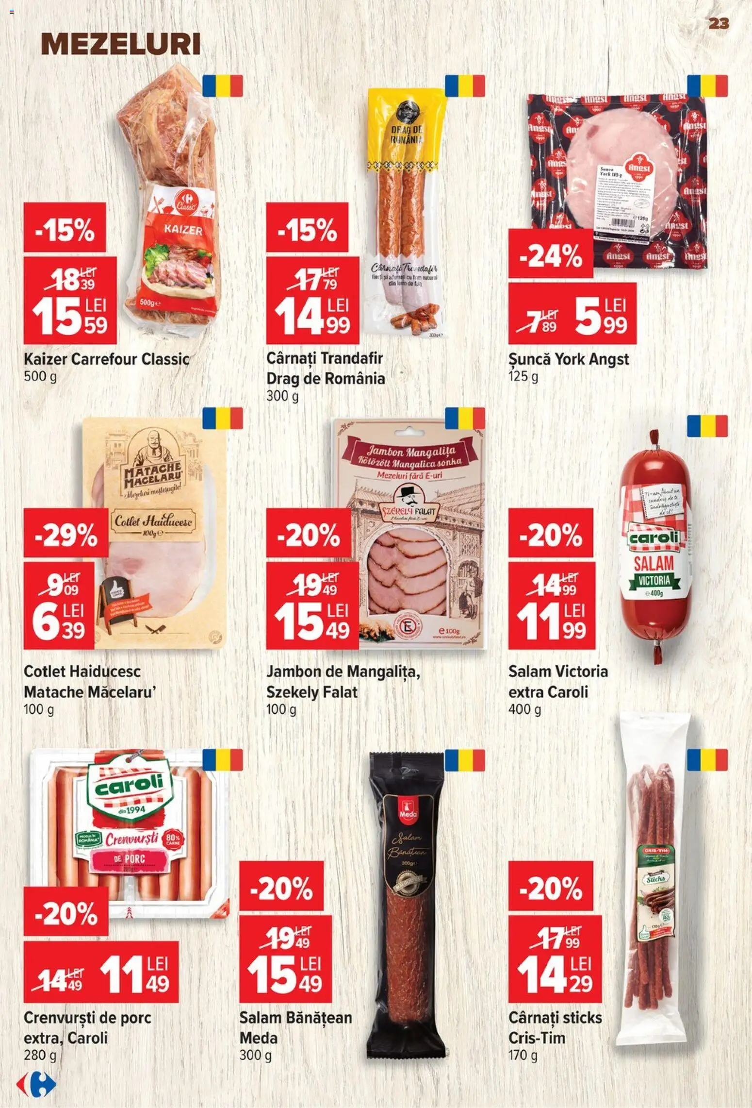 Noul catalog Carrefour – valabil de la 24.06.2026 | Pagină: 23 | Produse: Trandafir, Lait de coco, Crenvurști, Cârnați