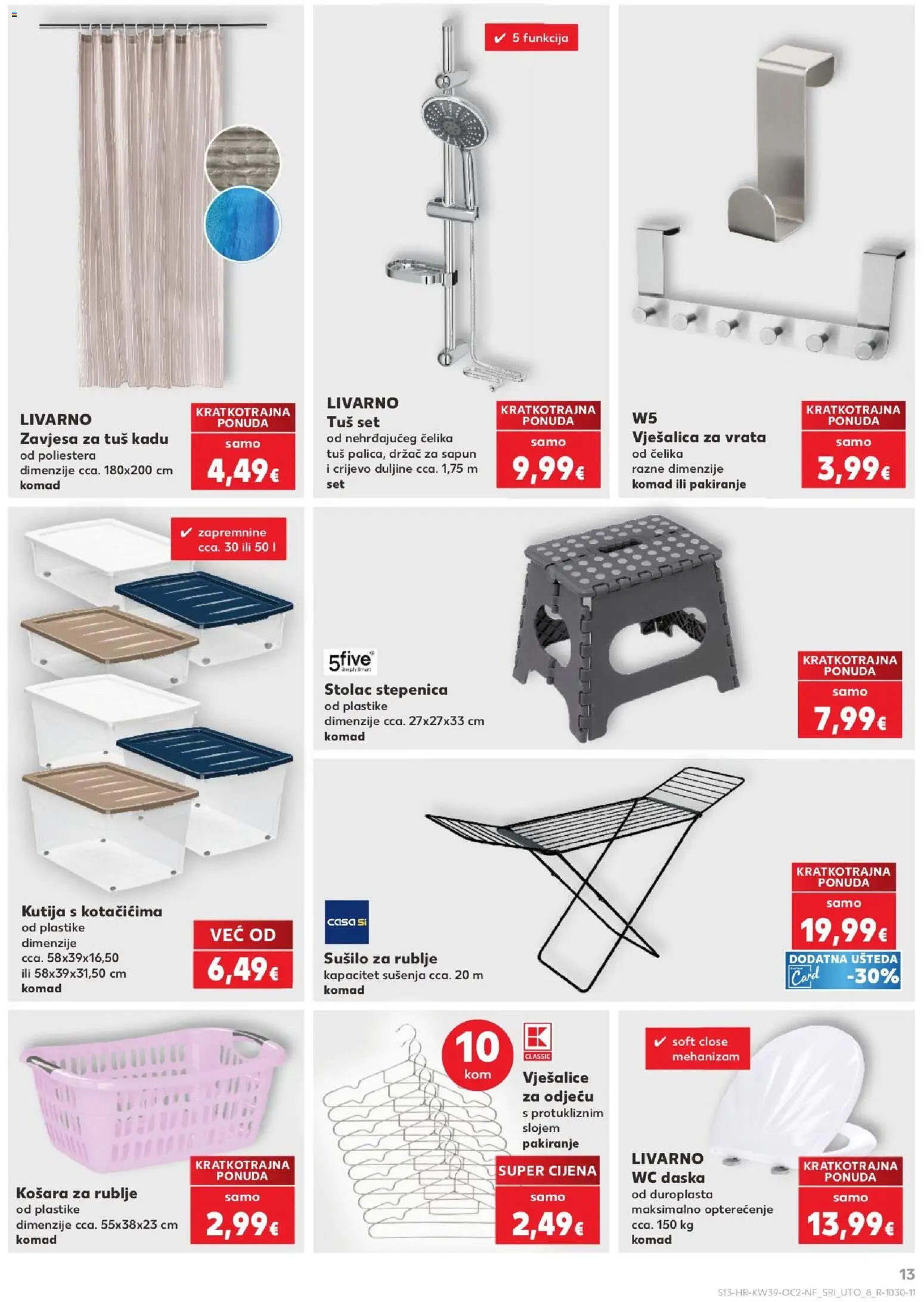 Kaufland katalog | vrijedi od 23.09.2026 | Stranica: 13 | Proizvodi: Kutija, Vješalica, Vješalice, Košara za rublje