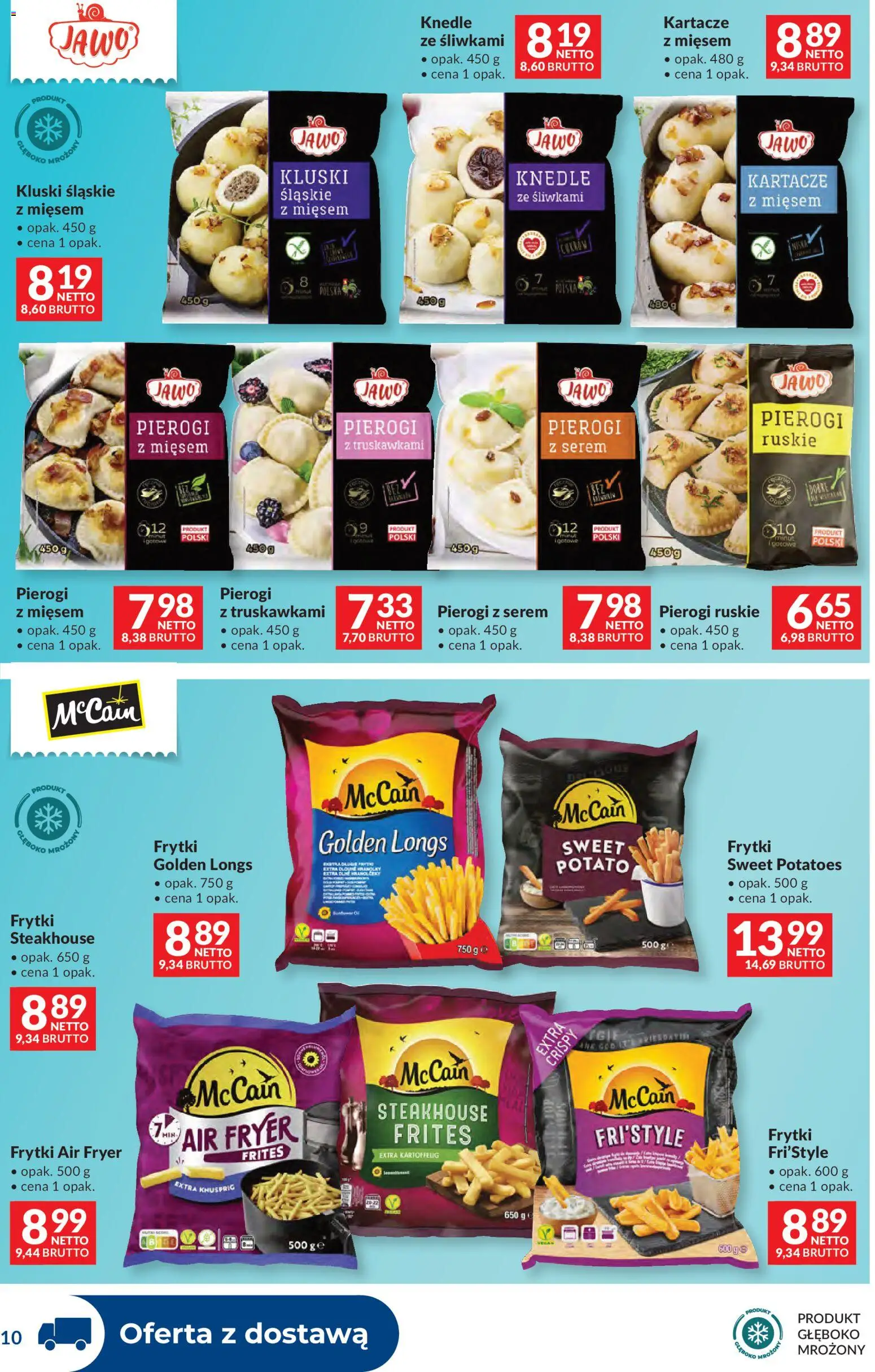Makro gazetka - Dystrybucja do sklepów od 29.09.2026 | Strona: 10 | Produkty: Serem, Pierogi z mięsem, Pierogi z serem, Frytki