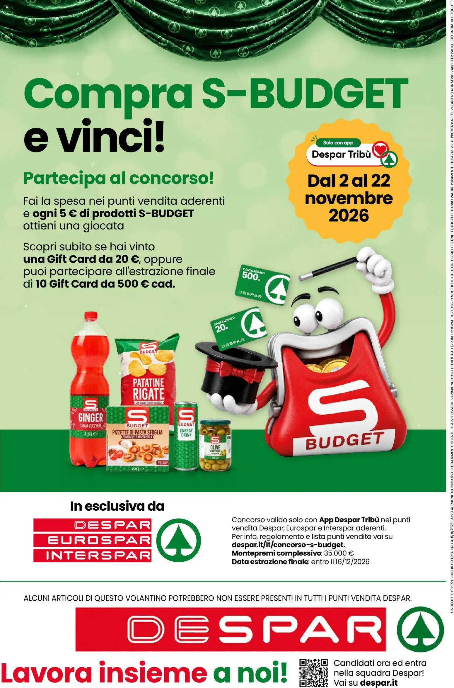 Volantino Despar del 29/10/2026 | Pagina: 16 | Prodotti: Patatine, Pasta sfoglia, Pomodoro, Data
