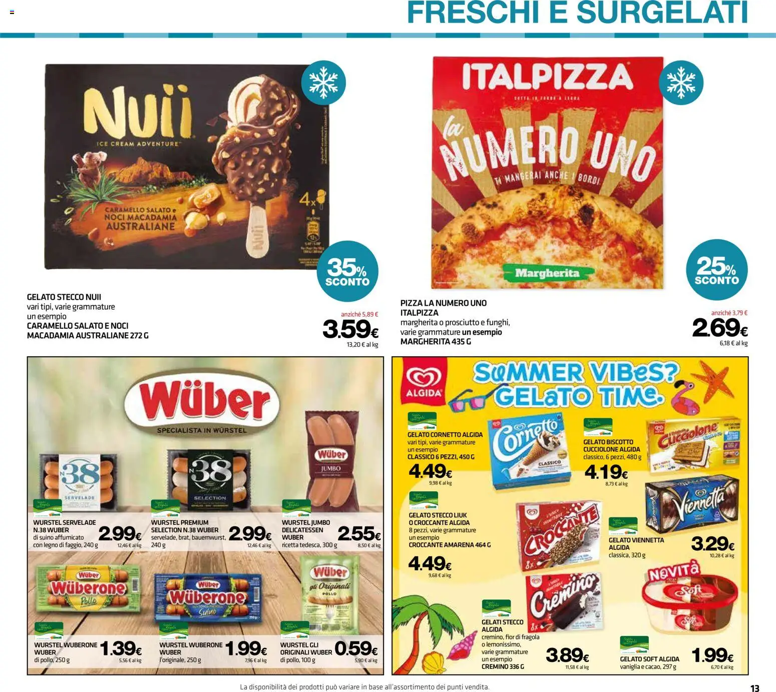 Volantino Superconti del 27/08/2026 | Pagina: 13 | Prodotti: Vaniglia, Pollo, Suino, Wurstel