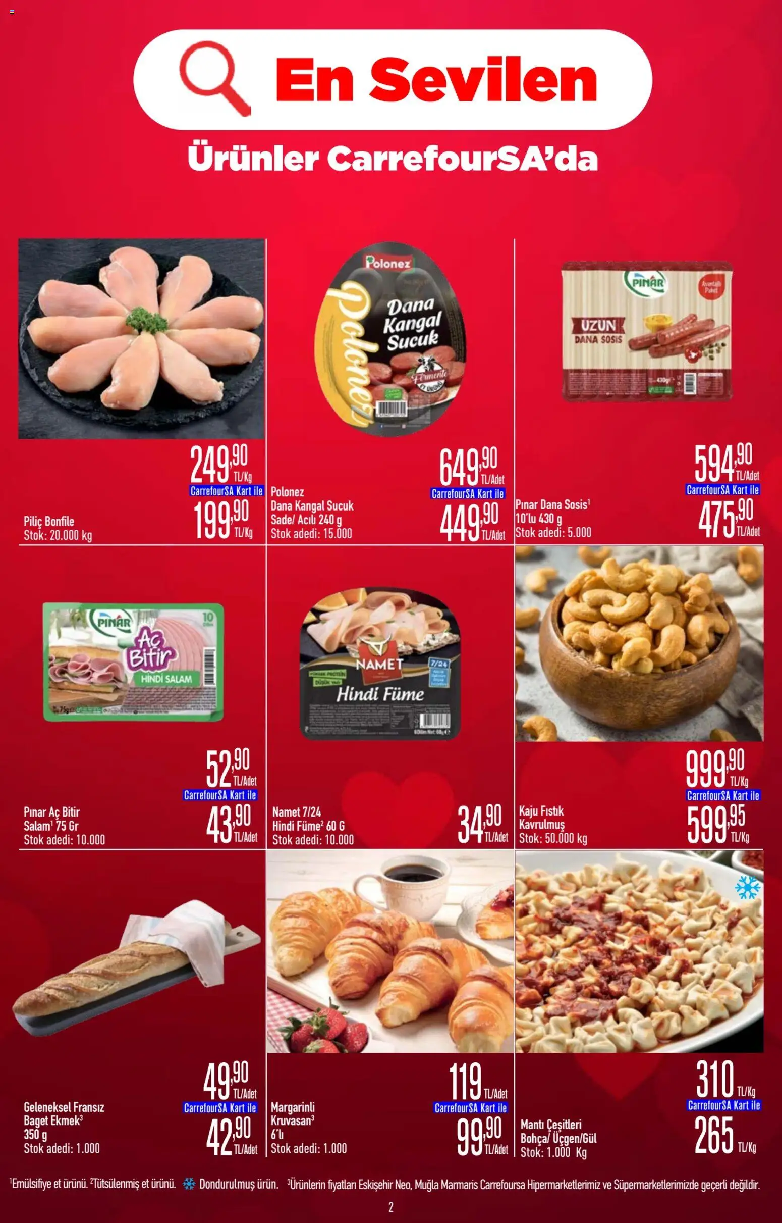 CarrefourSA Katalog - 11.06.2026 tarihinden itibaren geçerlidir | Sayfa: 2 | Ürünler: Sosis, Piliç, Piliç bonfile, Hindi füme