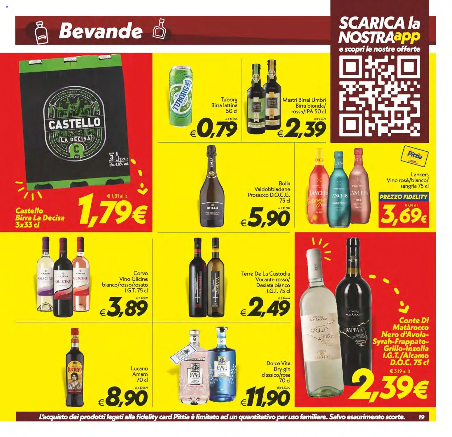 Volantino SuperConveniente del 11/09/2026 | Pagina: 19 | Prodotti: Birra, Gin, Prosecco, Vino