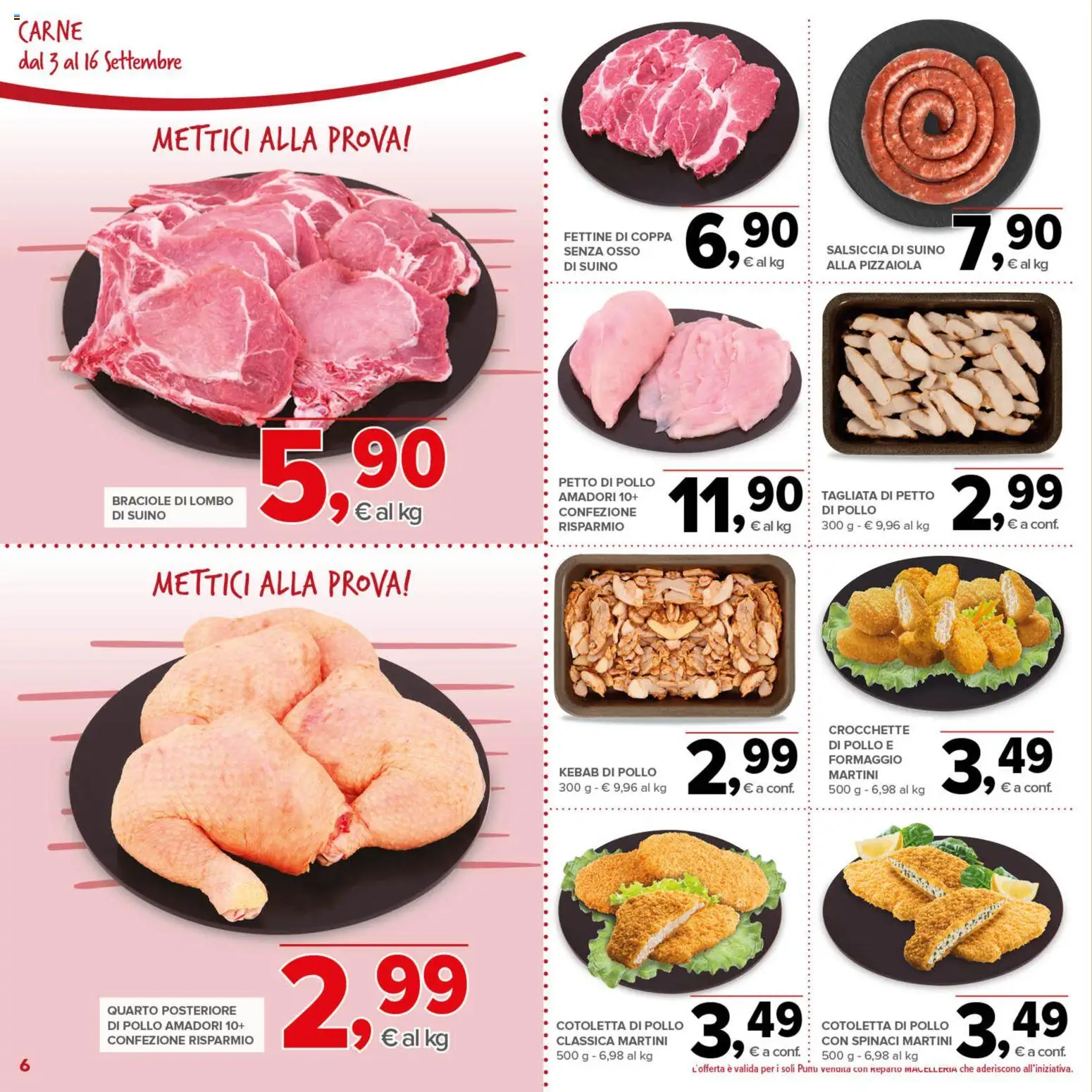 Volantino Todis del 03/09/2026 | Pagina: 6 | Prodotti: Formaggio, Salsiccia, Spinaci, Martini