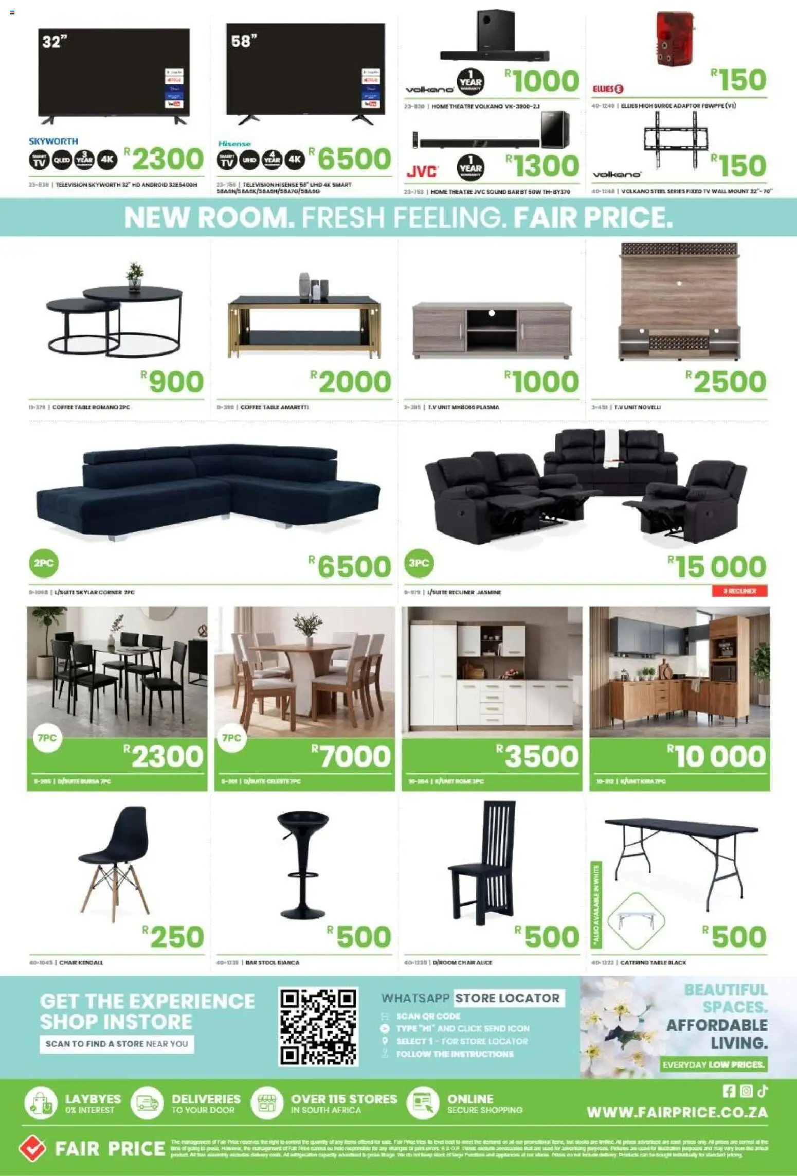 New Fair Price catalogue – valid from 01/09/2026 | Page: 4 | Products: Television, Coffee table, Coffee, Bar stool