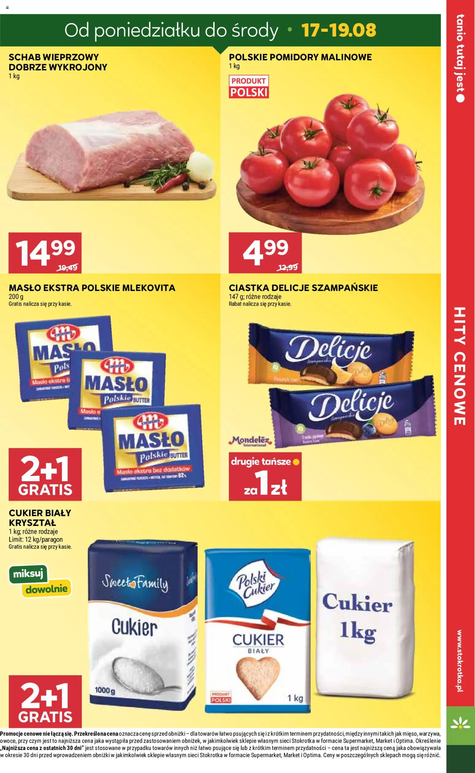 Stokrotka gazetka od 13.08.2026 | Strona: 9 | Produkty: Masło Polskie, Stokrotka, Pomidory malinowe, Cukier