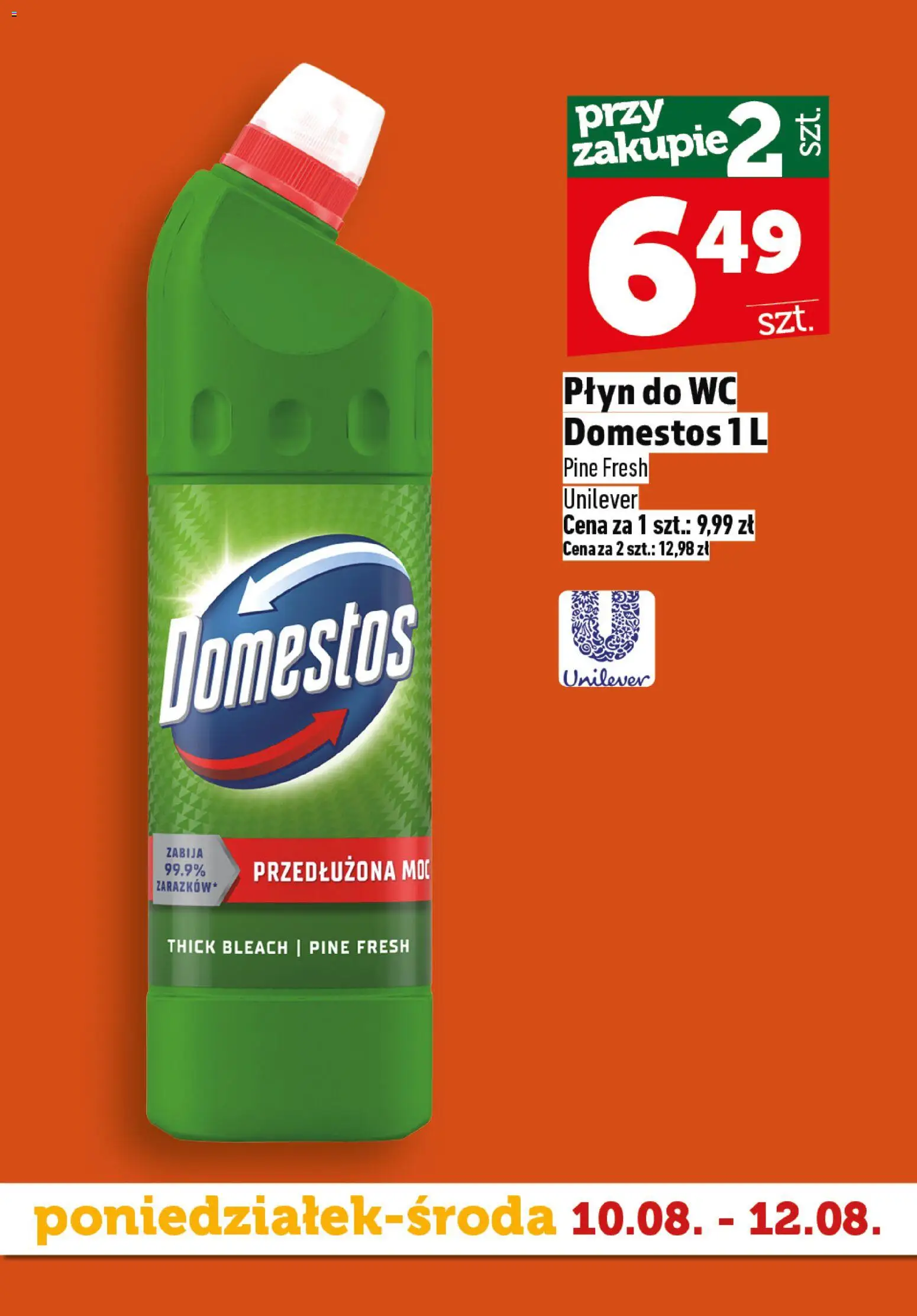 Topaz gazetka - Superstart tygodnia od 10.08.2026 | Strona: 6 | Produkty: Domestos, Płyn do WC Domestos