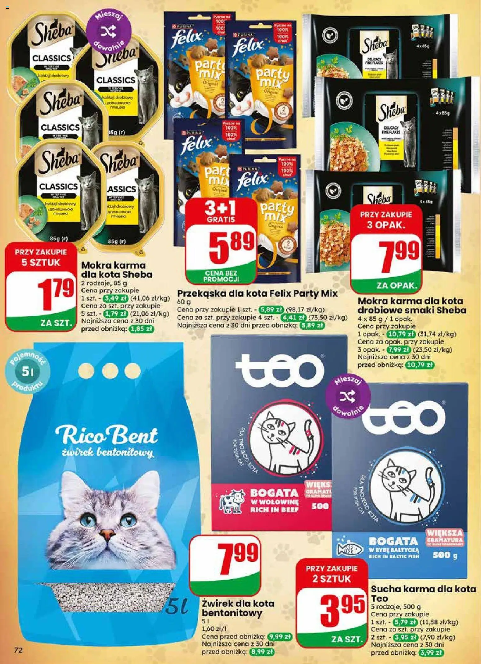 Dino gazetka od 10.06.2026 | Strona: 72 | Produkty: Żwirek dla kota, Karma dla kota, Żwirek bentonitowy