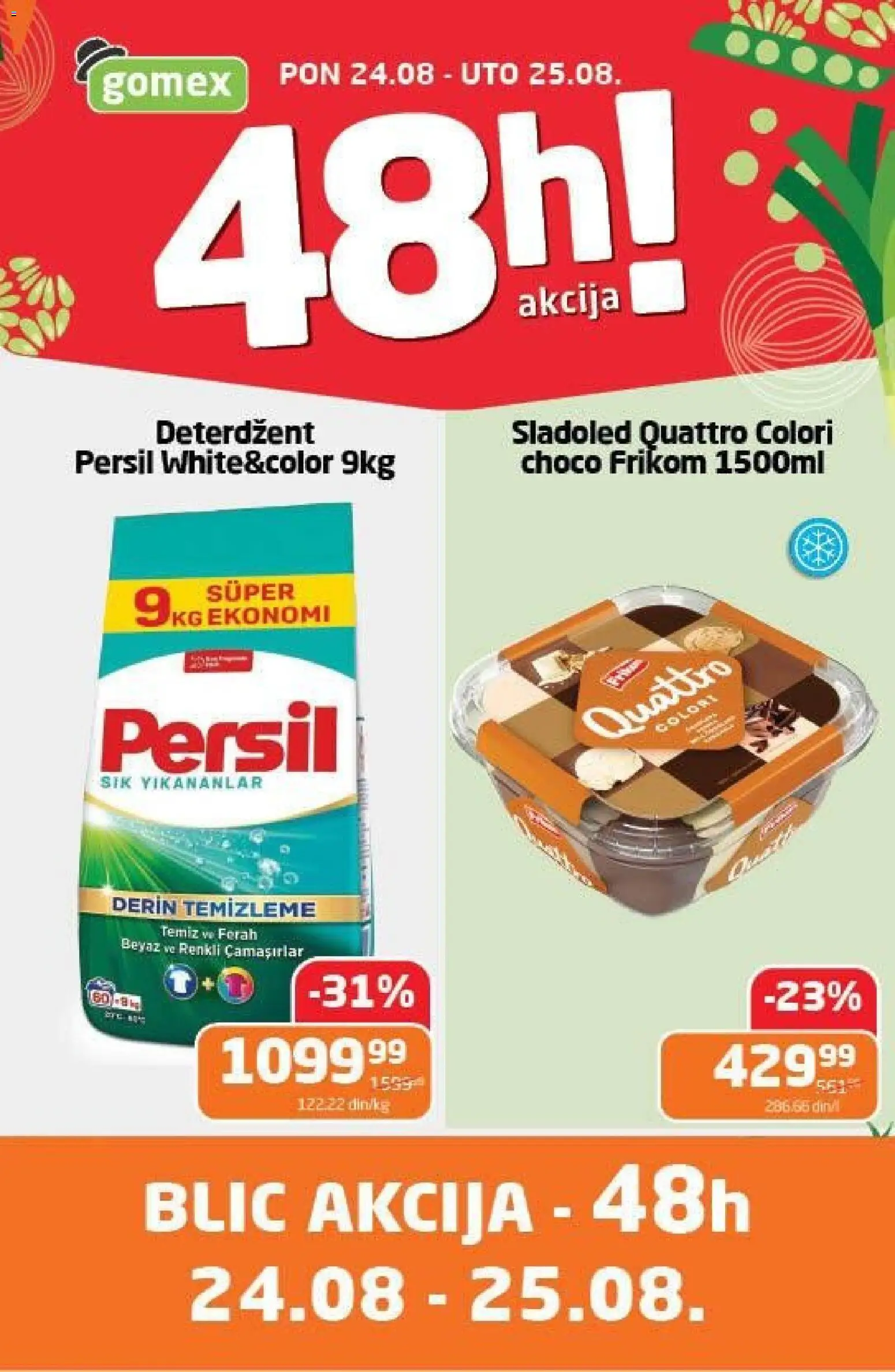 Gomex katalog - važi od 24.08.2026 | Strana: 1 | Proizvode: Deterdžent, Sladoled, Persil