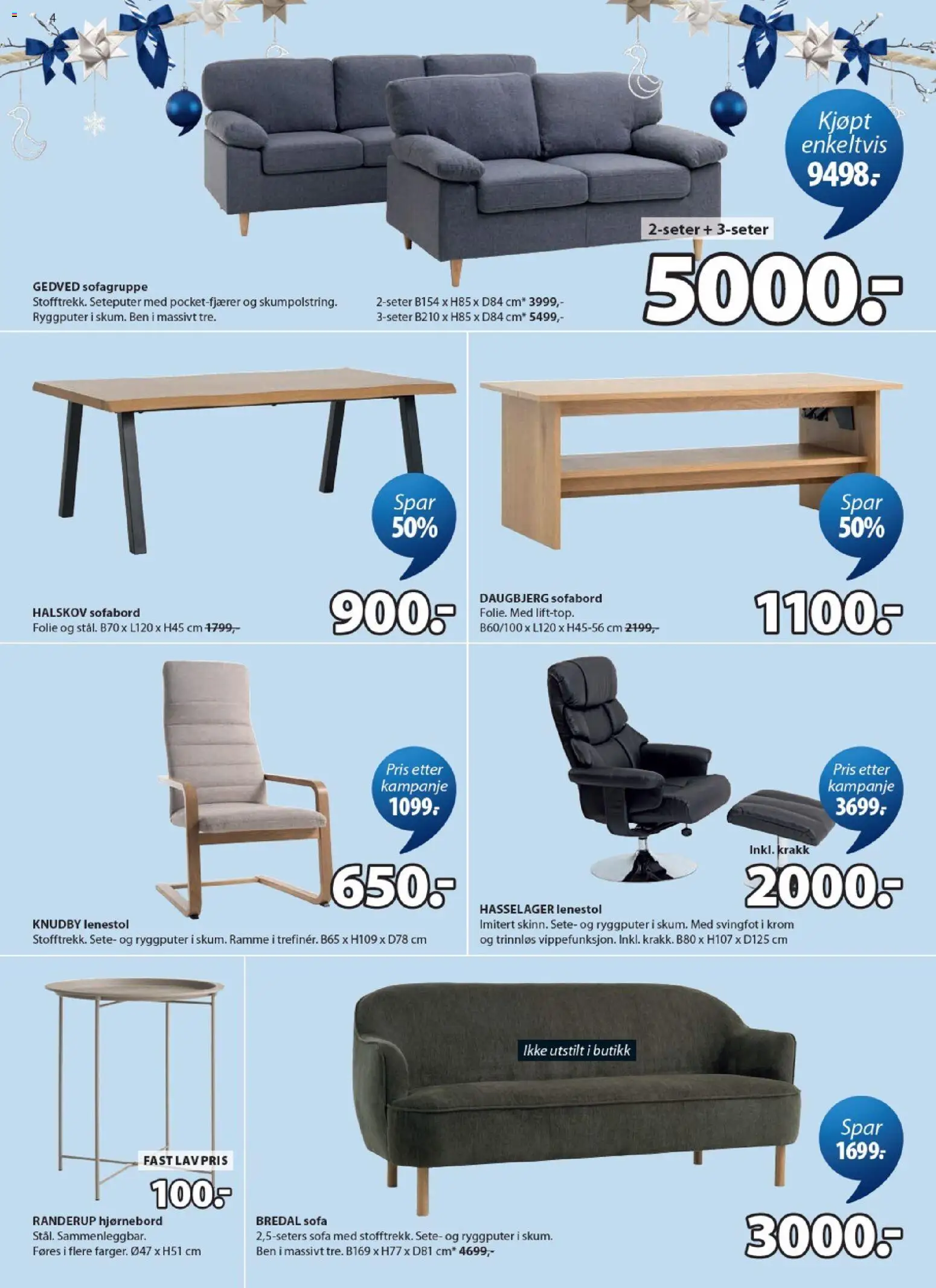 {H1} | Side: 4 | Produkter: Folie, Krakk, Sofagruppe, Sofa