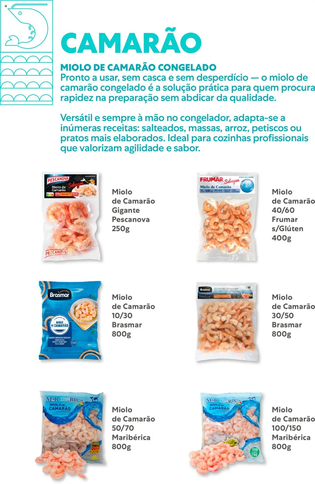 Recheio - Congelados do Mar e da Terra │ válido de 14/07/2025 | Página: 9 | Produtos: Camarão congelado, Pratos, Camarão