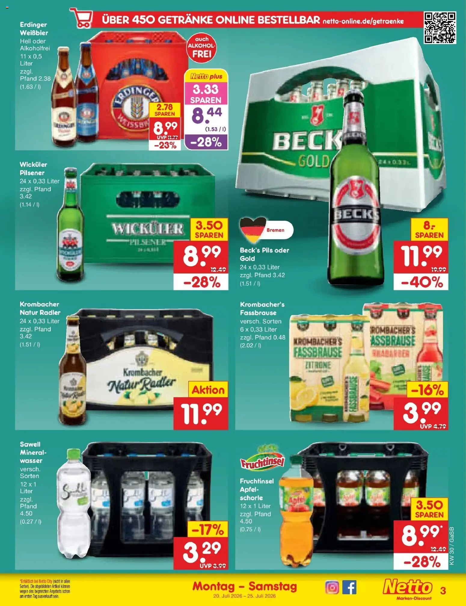 Netto Marken-Discount Prospekt Bremen-Lesum – gültig ab 20.07.2026 | Seite: 57 | Produkte: Äpfel, Radler, Rhabarber, Fassbrause
