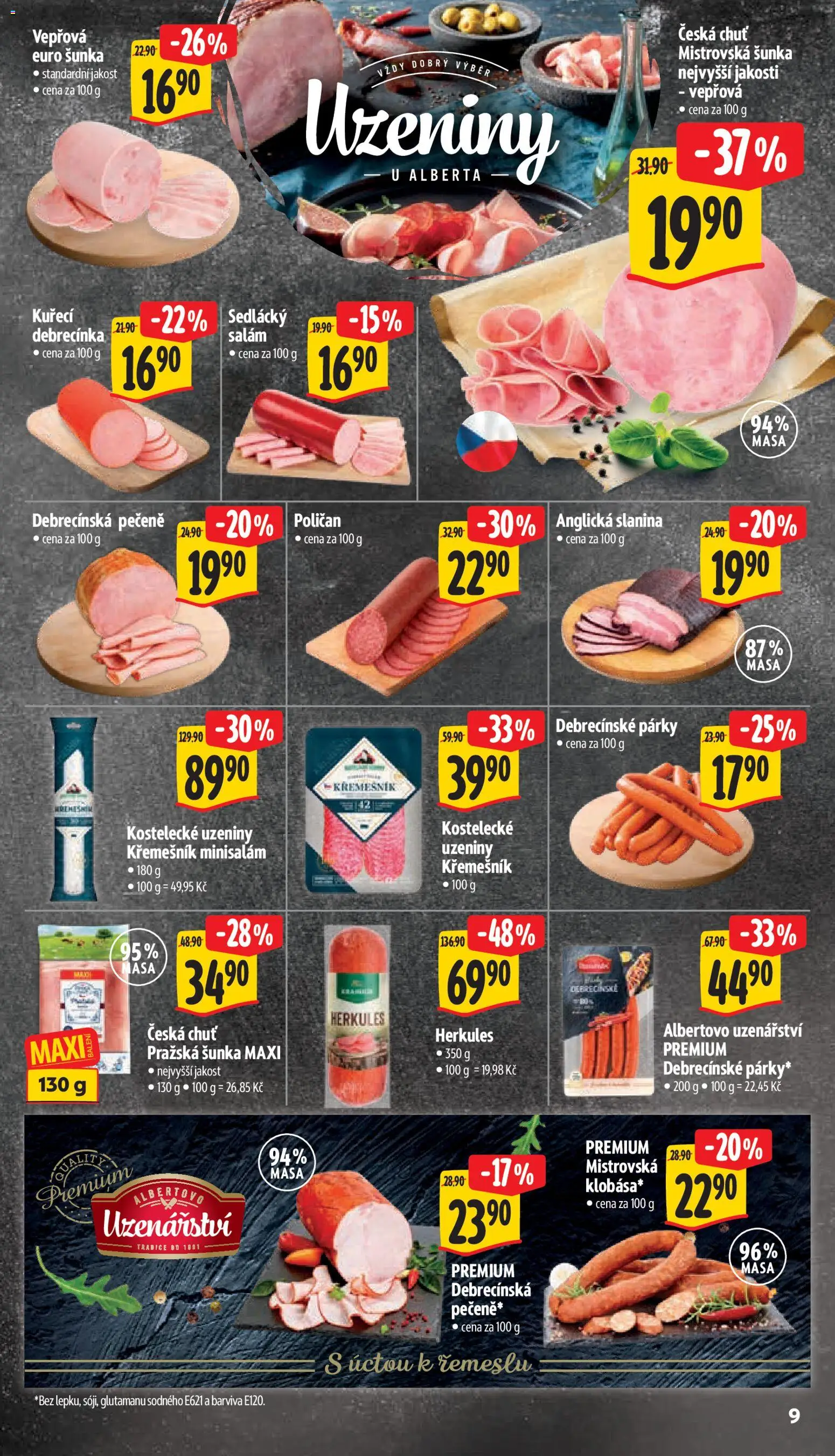 Albert leták - Hypermarket - Strakonice od 19.08.2026 | Strana: 17 | Produkty: Šunka, Pražská šunka, Kuřecí debrecínka, Uzeniny