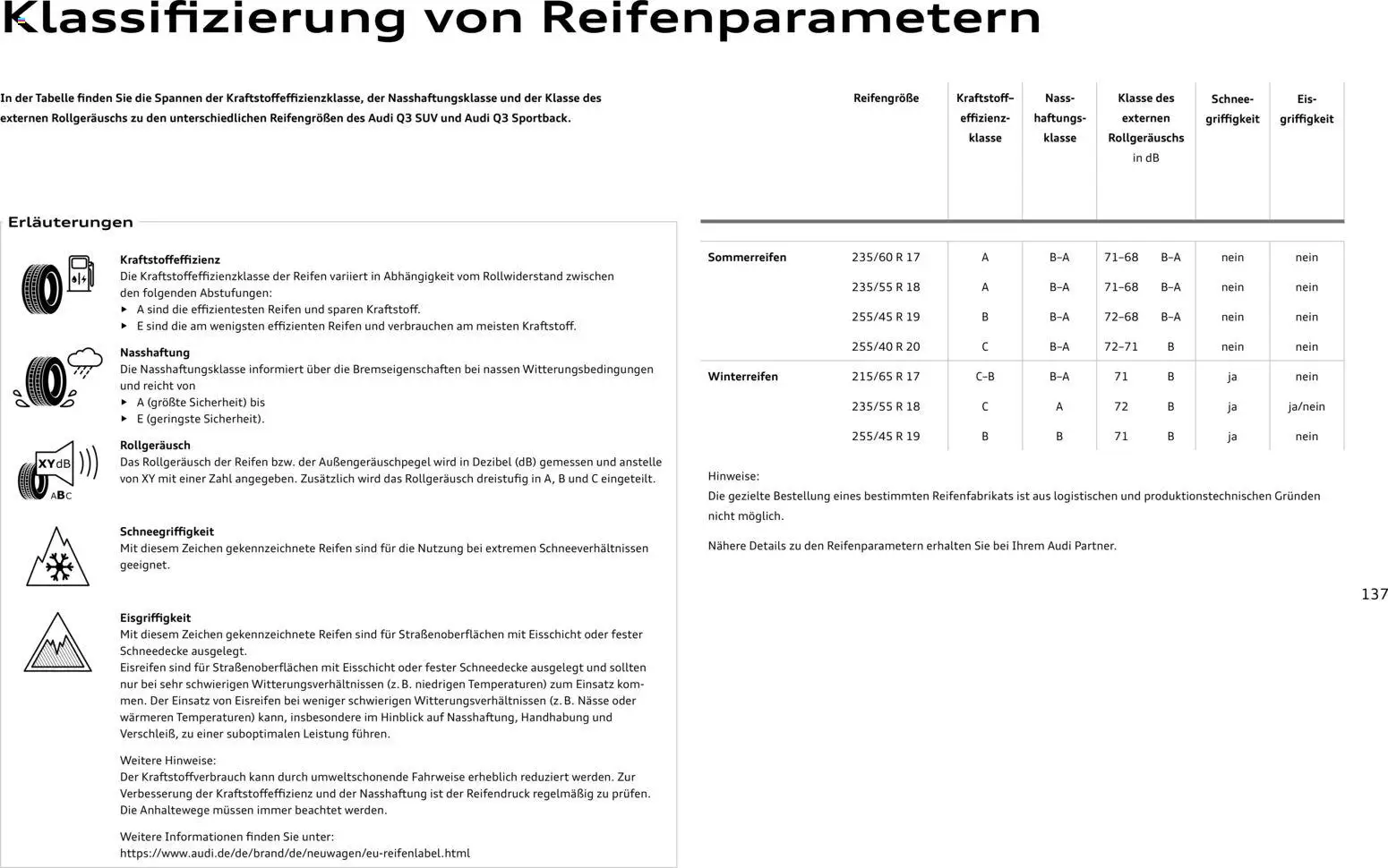 Audi Q3 – gültig ab 02.10.2026 | Seite: 137 | Produkte: Eis