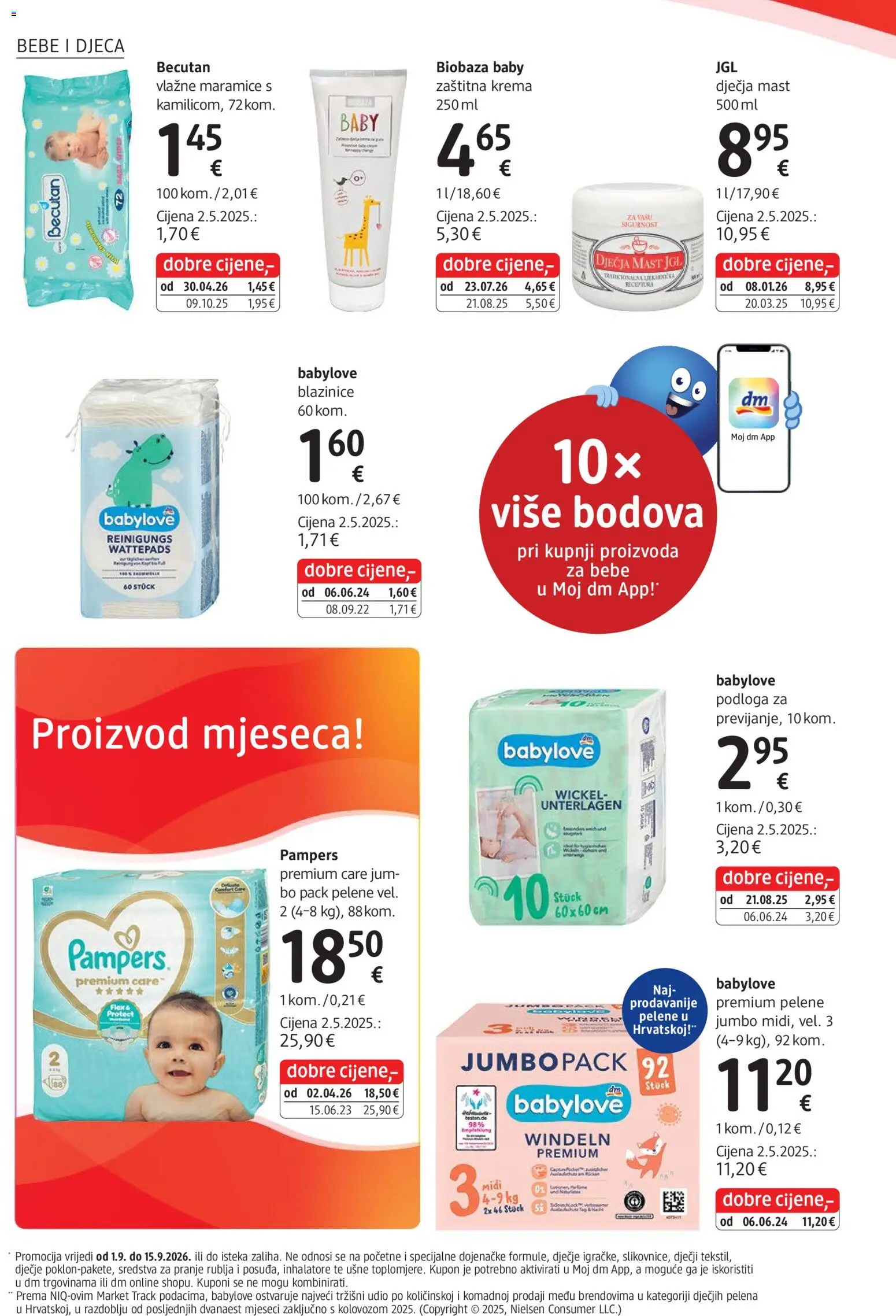 DM katalog | vrijedi od 01.09.2026 | Stranica: 12 | Proizvodi: Mast, Krema, Podloga, Pampers