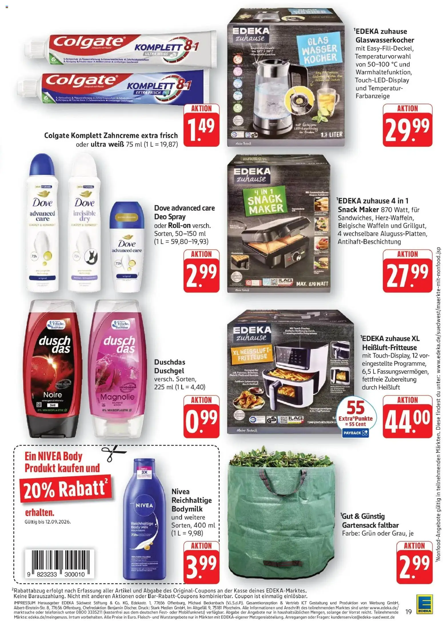 Edeka Prospekt Eislingen (ab 07.09.2026) » Angebote Online | Seite: 19 | Produkte: Kocher, Duschgel, Duschdas, Fleisch