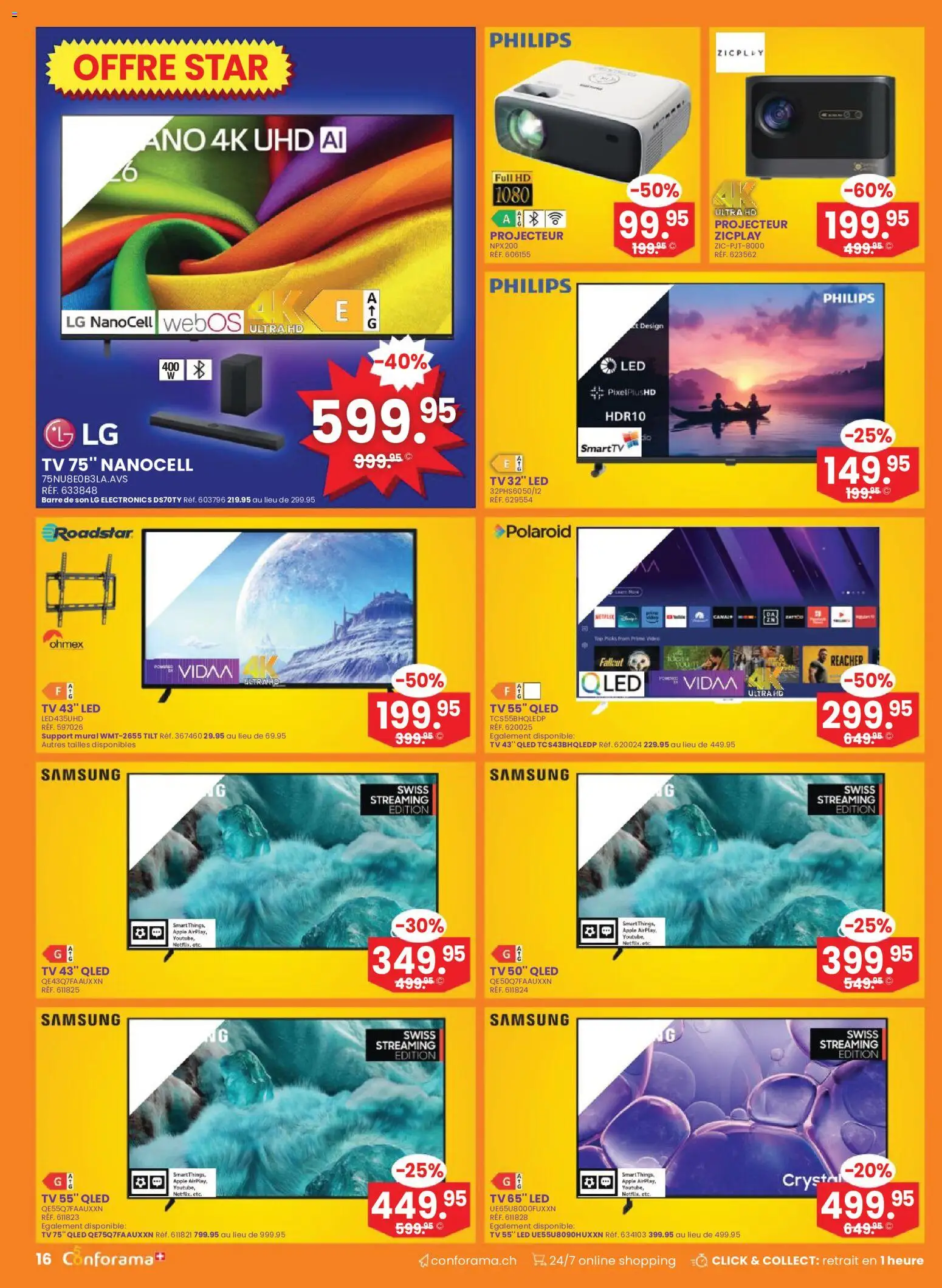 Conforama aktionen FR – gültig ab 30.09.2026 | Seite: 16 | Produkte: TV, Video, Apple, Philips