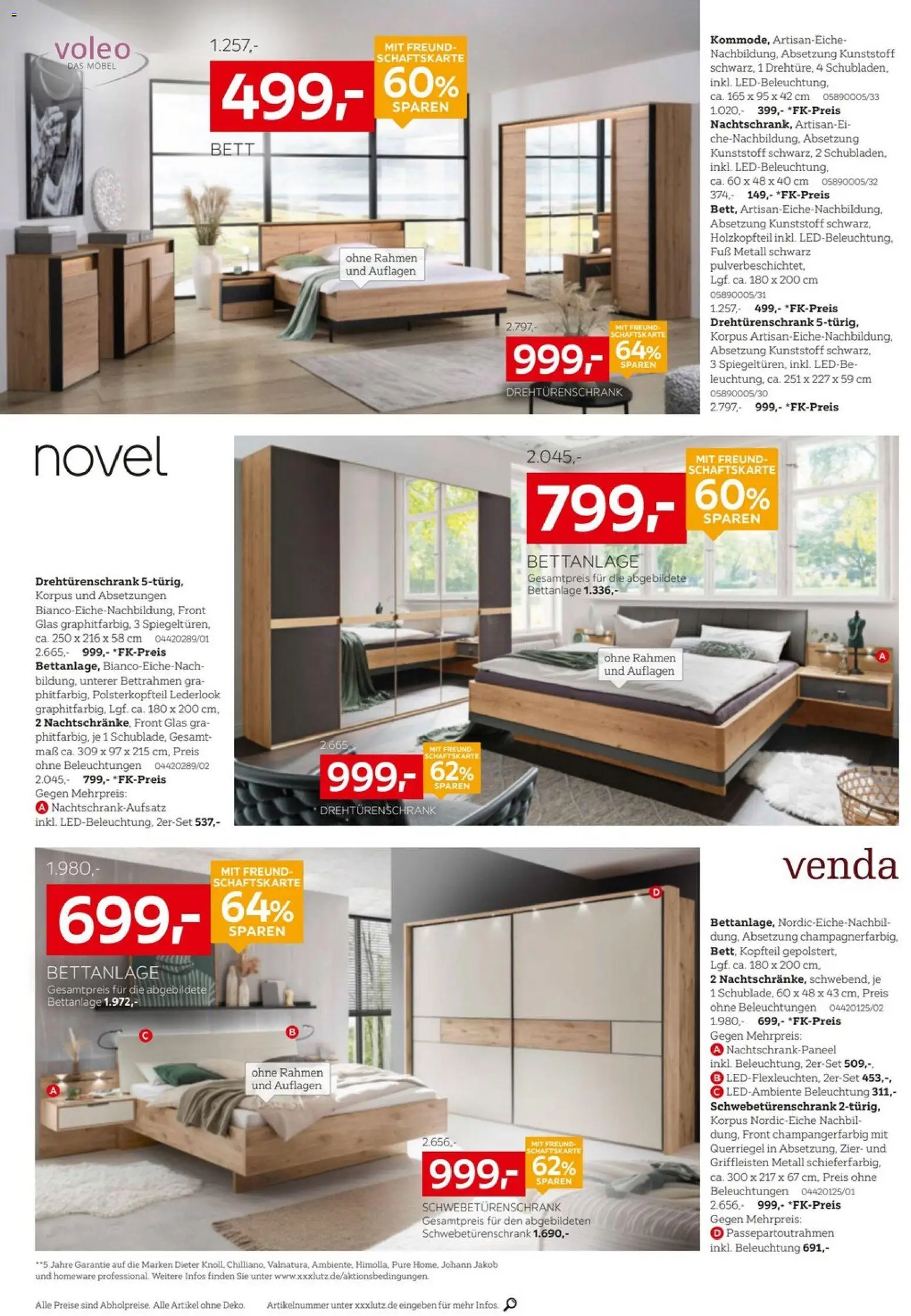 XXXLutz Schlafen Spezial – gültig ab 25.07.2026 | Seite: 2 | Produkte: Bett, Schwebetürenschrank, Drehtürenschrank