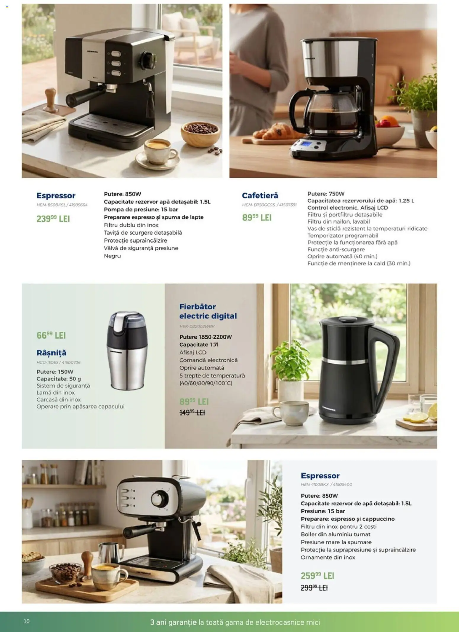 Noul catalog Carrefour – valabil de la 12.08.2026 | Pagină: 10 | Produse: Espressor, Carcasă, Lapte, Apă