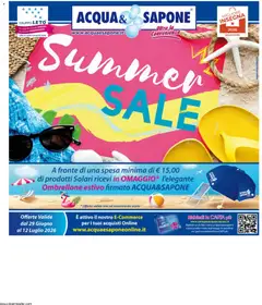 Anteprima del volantino Acqua e Sapone volantino Summer Sale valido a partire dal 29/06/2026