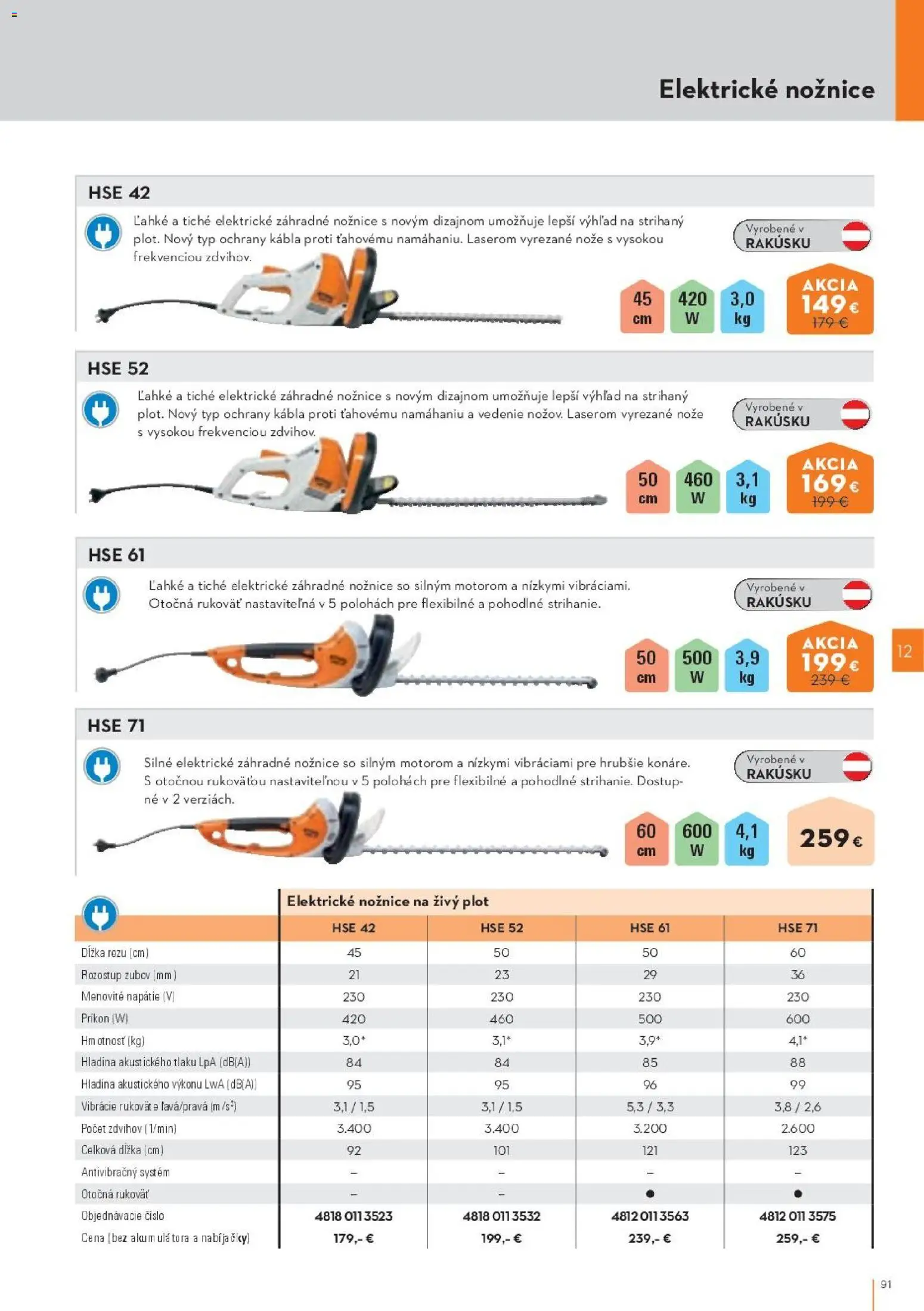 Nové STIHL akcie – leták je platný od 19.08.2026 | Strana: 91 | Produkty: Nožnice na živý plot