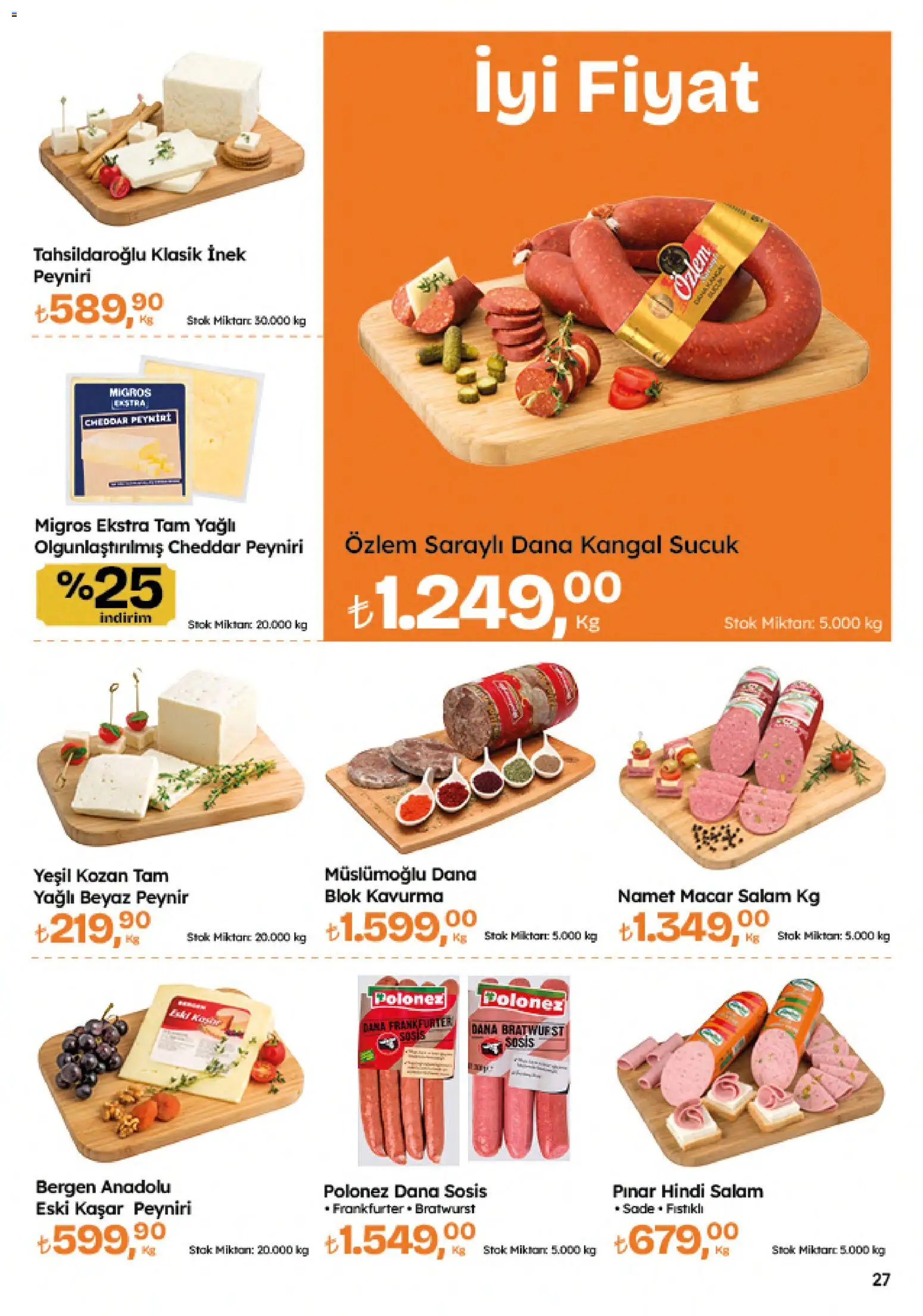 Migros Katalog - Migroskop - 09 Temmuz 2026 tarihinden itibaren geçerlidir | Sayfa: 27 | Ürünler: Peynir, Salam, Sosis, Sucuk