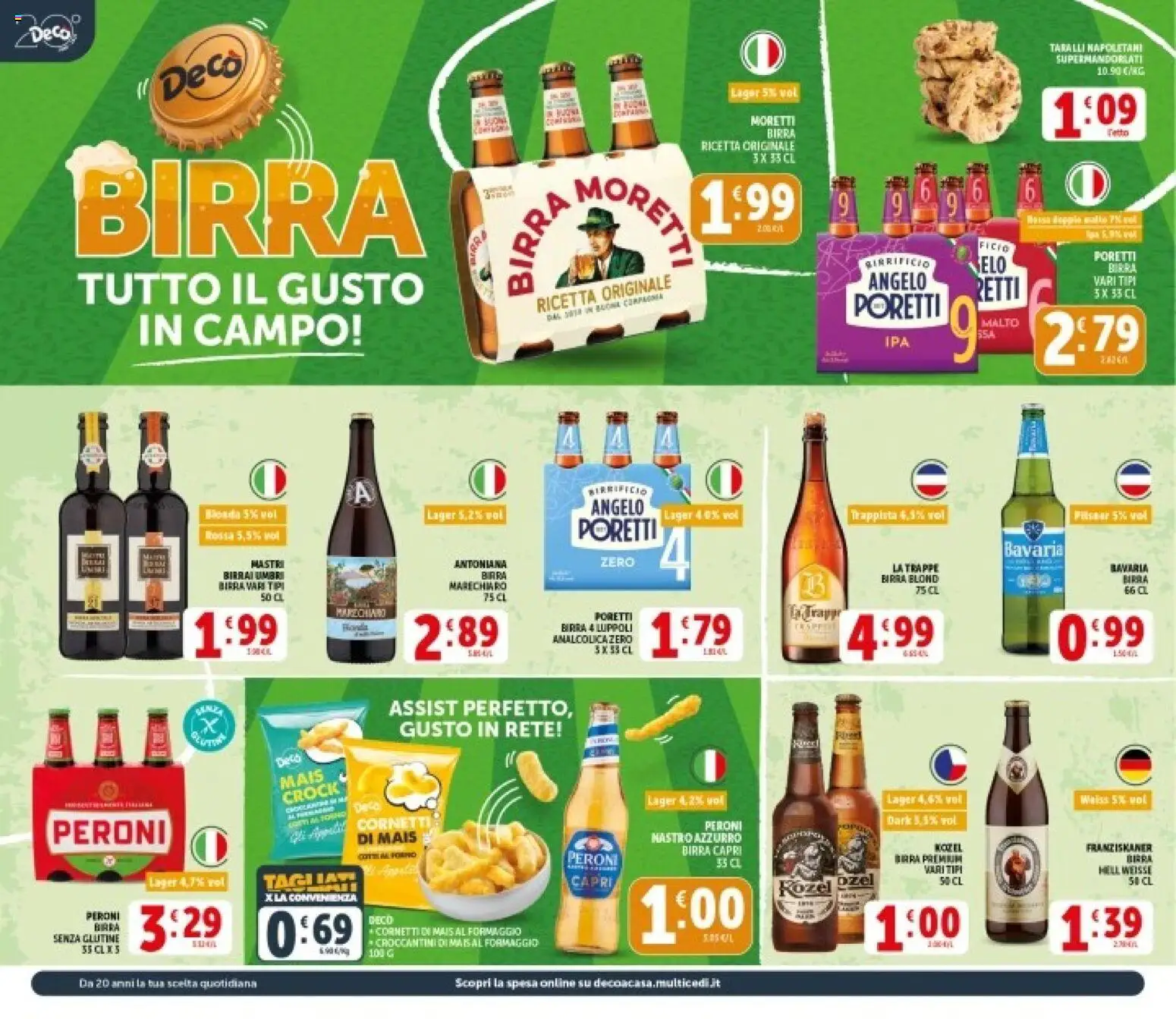 Volantino Decò del 08.06.2026 | Pagina: 14 | Prodotti: Birra, Formaggio, Taralli, Mais