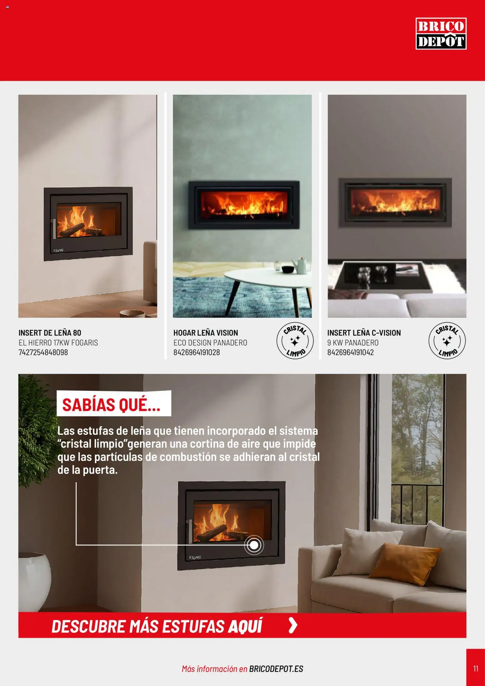 Brico Depôt Calefacción │ válido desde el 07/10/2026 | Página: 11 | Productos: Cortina, Leña
