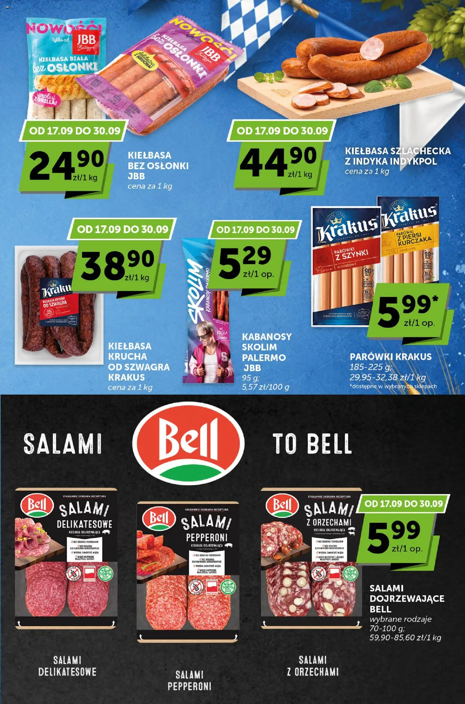Groszek gazetka - Katalog od 17.09.2026 | Strona: 11 | Produkty: Kiełbasa, Bell, Parówki, Salami