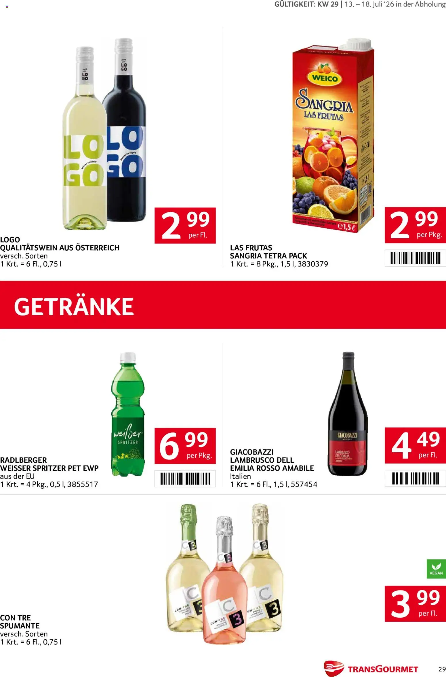 Transgourmet Flugblatt gültig ab 13.07.2026 | Seite: 29