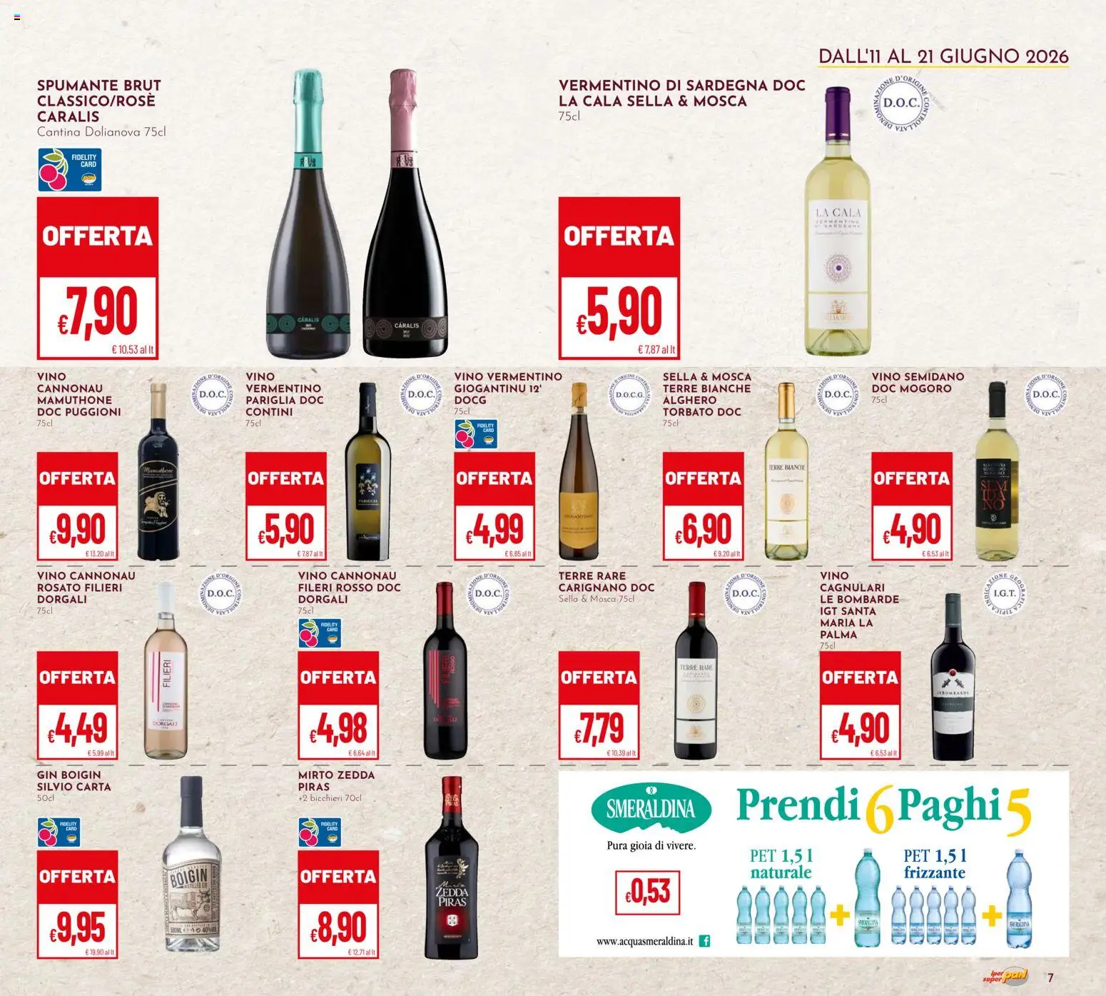 Volantino Pan del 11.06.2026 | Pagina: 7 | Prodotti: Gin, Vino, Spumante